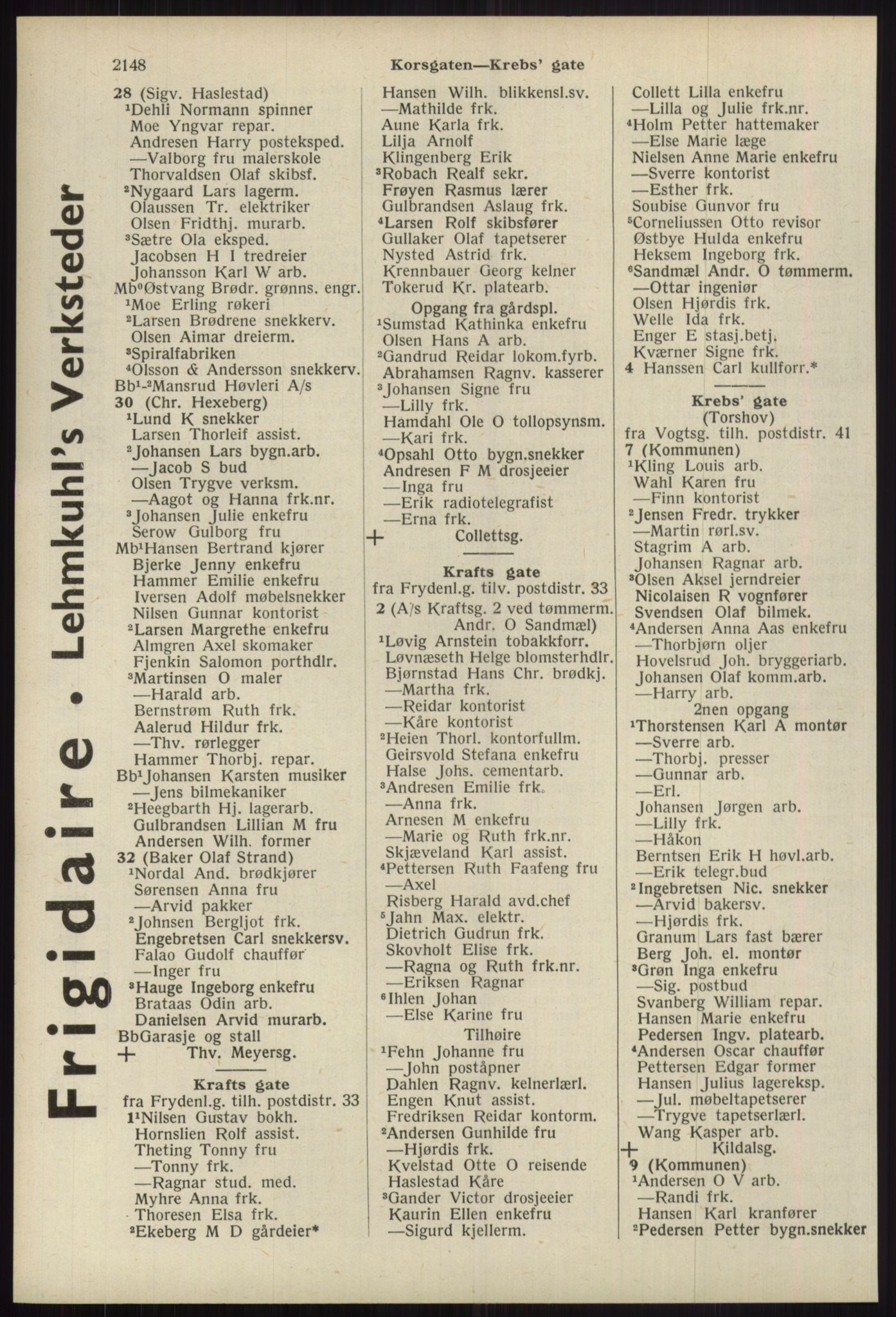 Kristiania/Oslo adressebok, PUBL/-, 1939, p. 2148