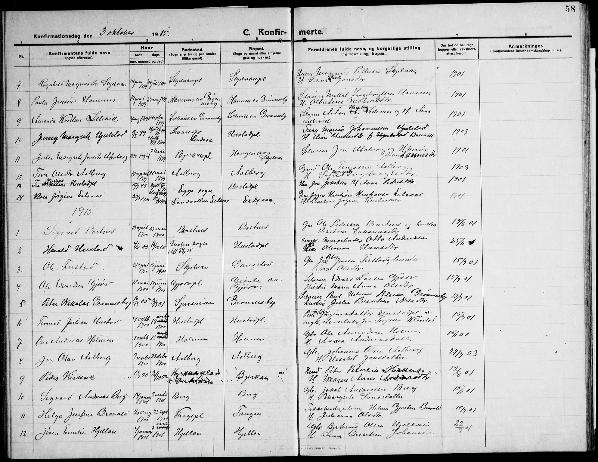 Ministerialprotokoller, klokkerbøker og fødselsregistre - Nord-Trøndelag, SAT/A-1458/732/L0319: Parish register (copy) no. 732C03, 1911-1945, p. 58