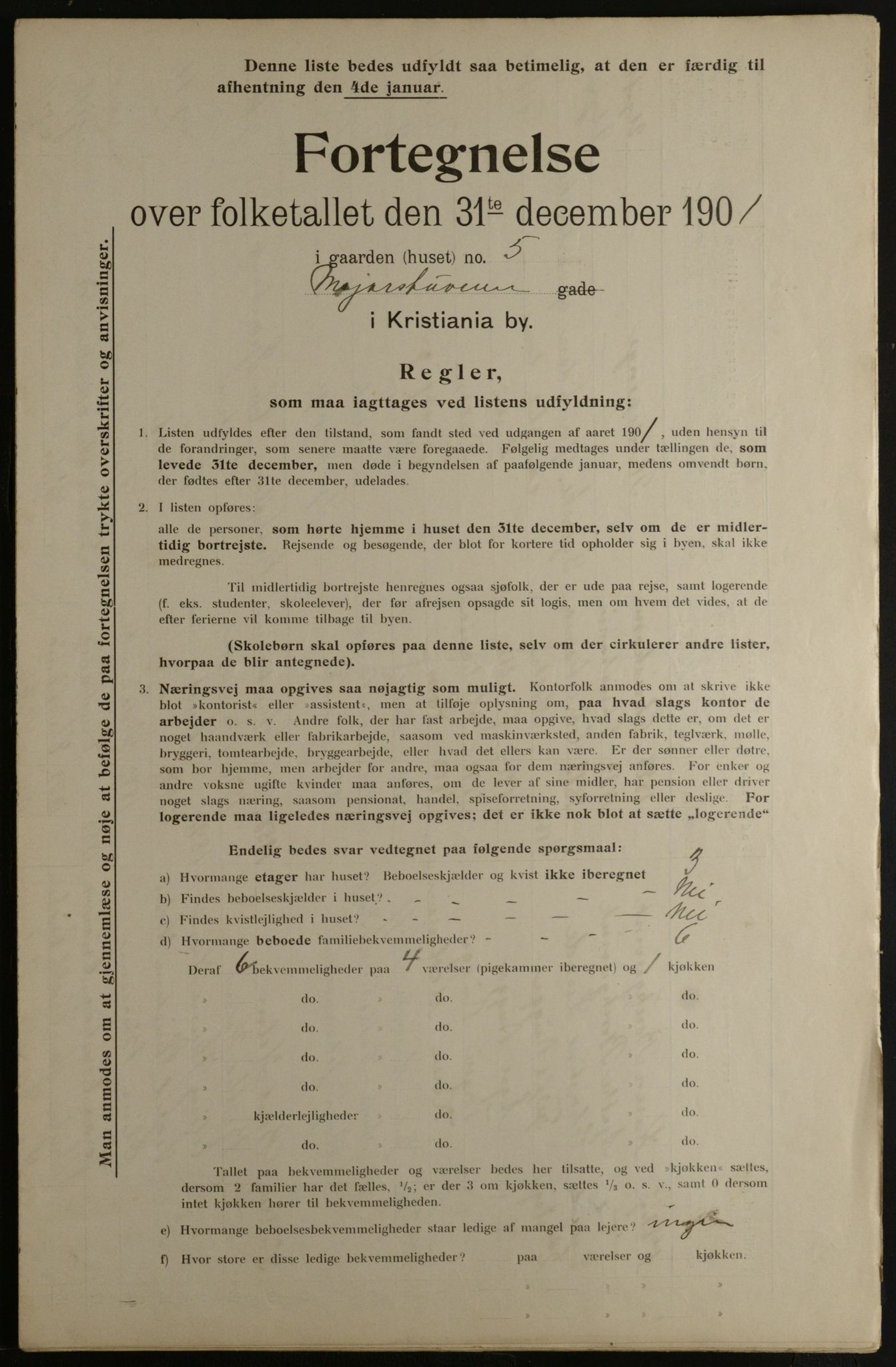 OBA, Municipal Census 1901 for Kristiania, 1901, p. 9192