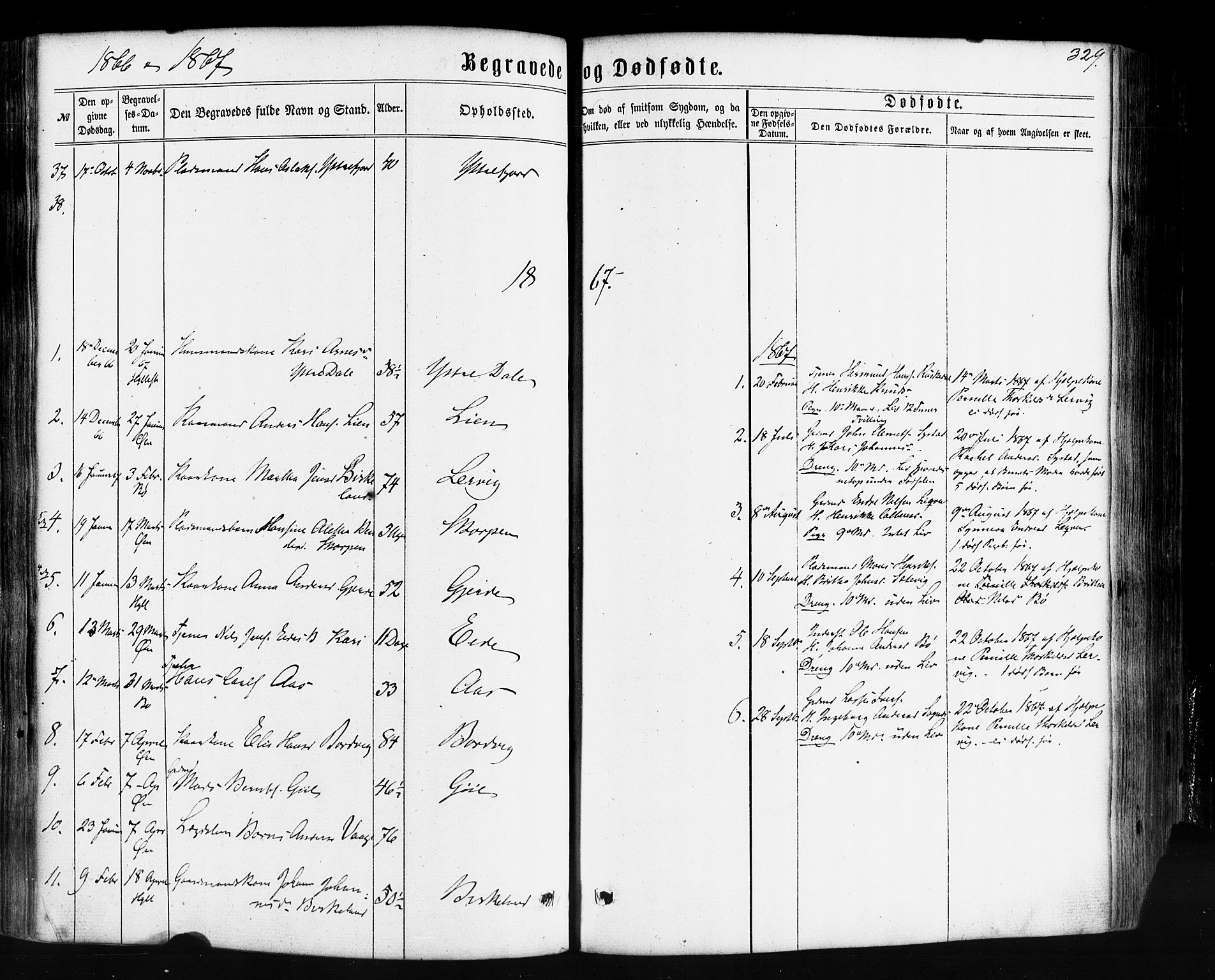 Hyllestad sokneprestembete, SAB/A-80401: Parish register (official) no. A 1, 1861-1886, p. 329