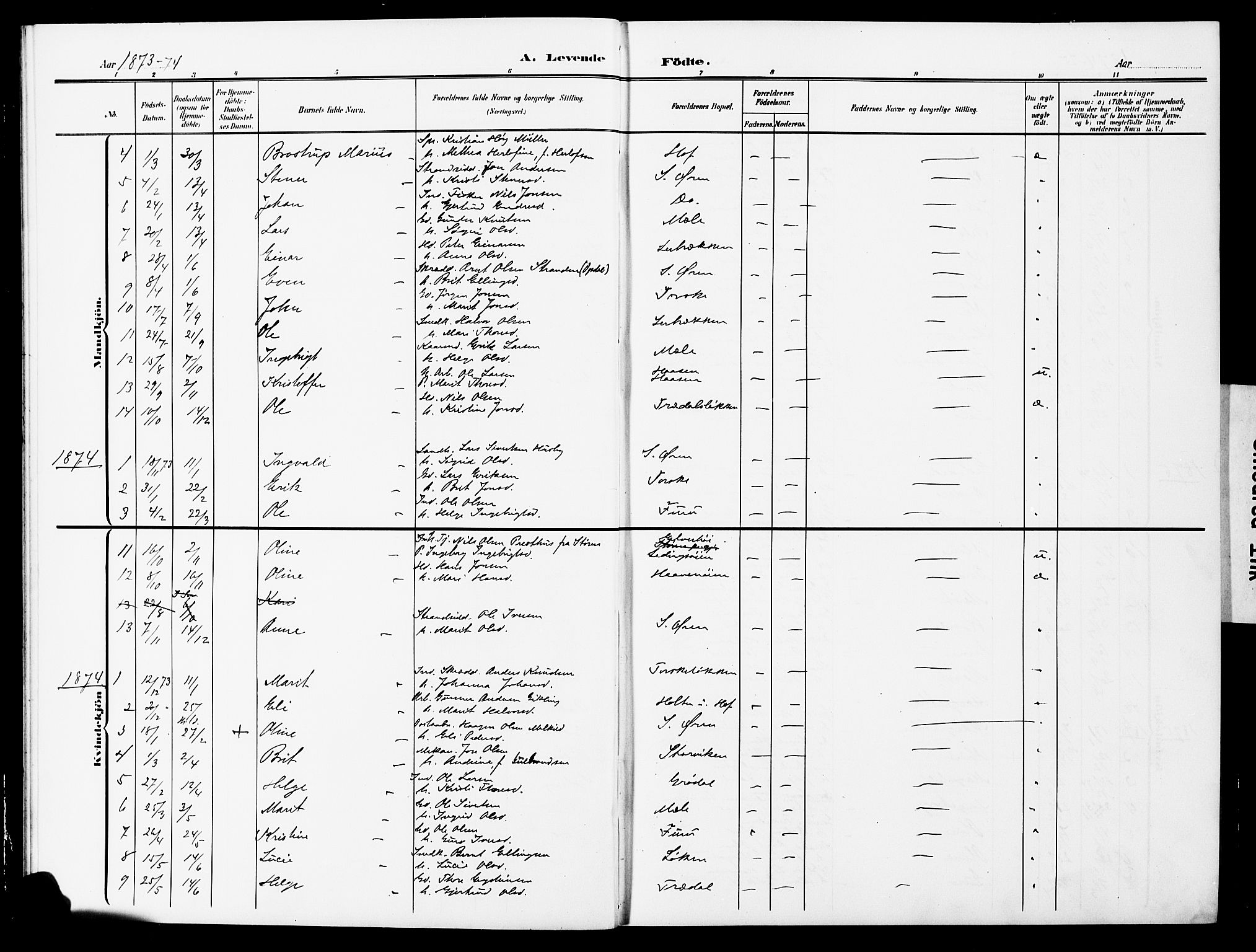 Ministerialprotokoller, klokkerbøker og fødselsregistre - Møre og Romsdal, AV/SAT-A-1454/590/L1017: Parish register (copy) no. 590C02, 1869-1931