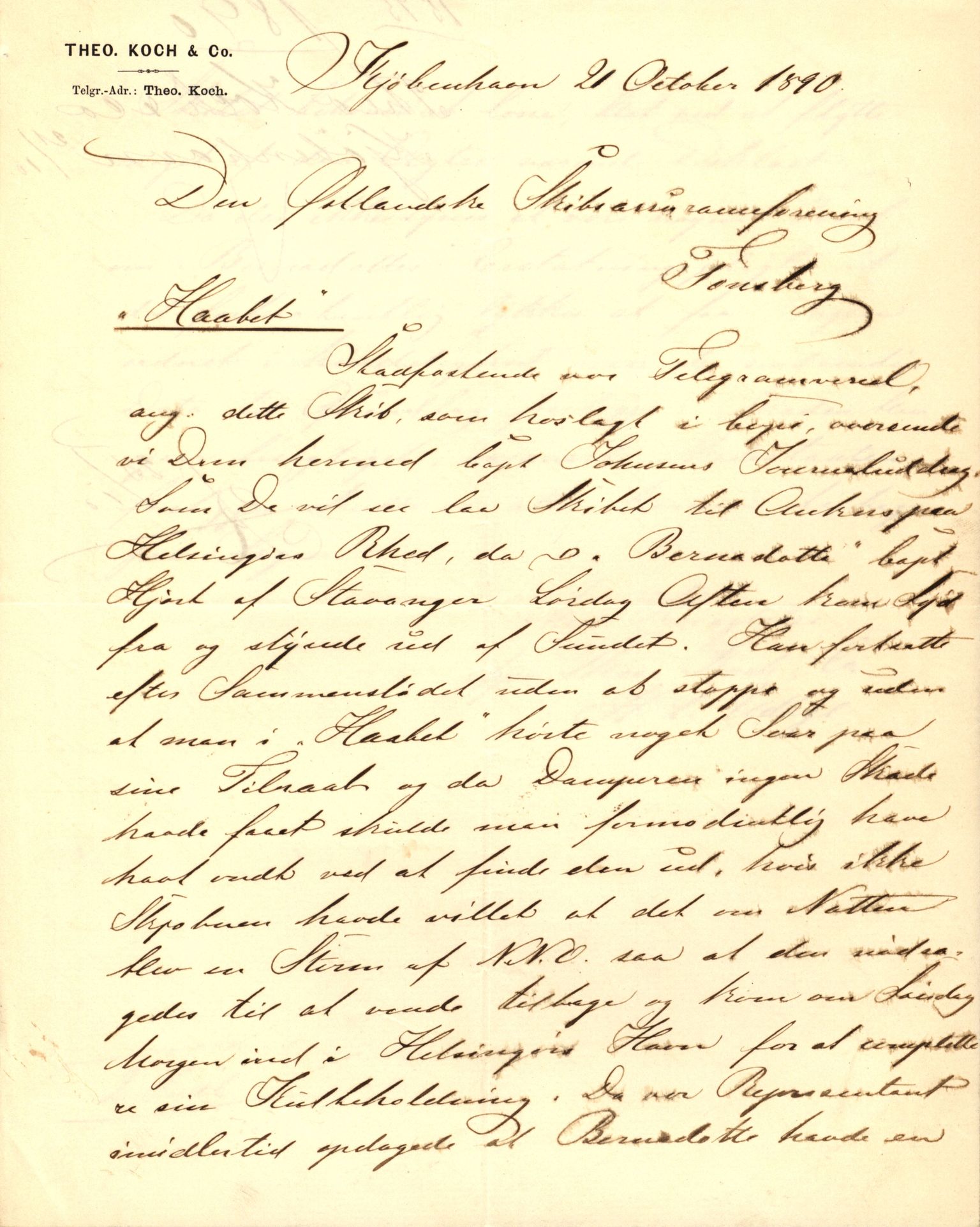 Pa 63 - Østlandske skibsassuranceforening, VEMU/A-1079/G/Ga/L0025/0004: Havaridokumenter / Imanuel, Hefhi, Guldregn, Haabet, Harald, Windsor, 1890, p. 70