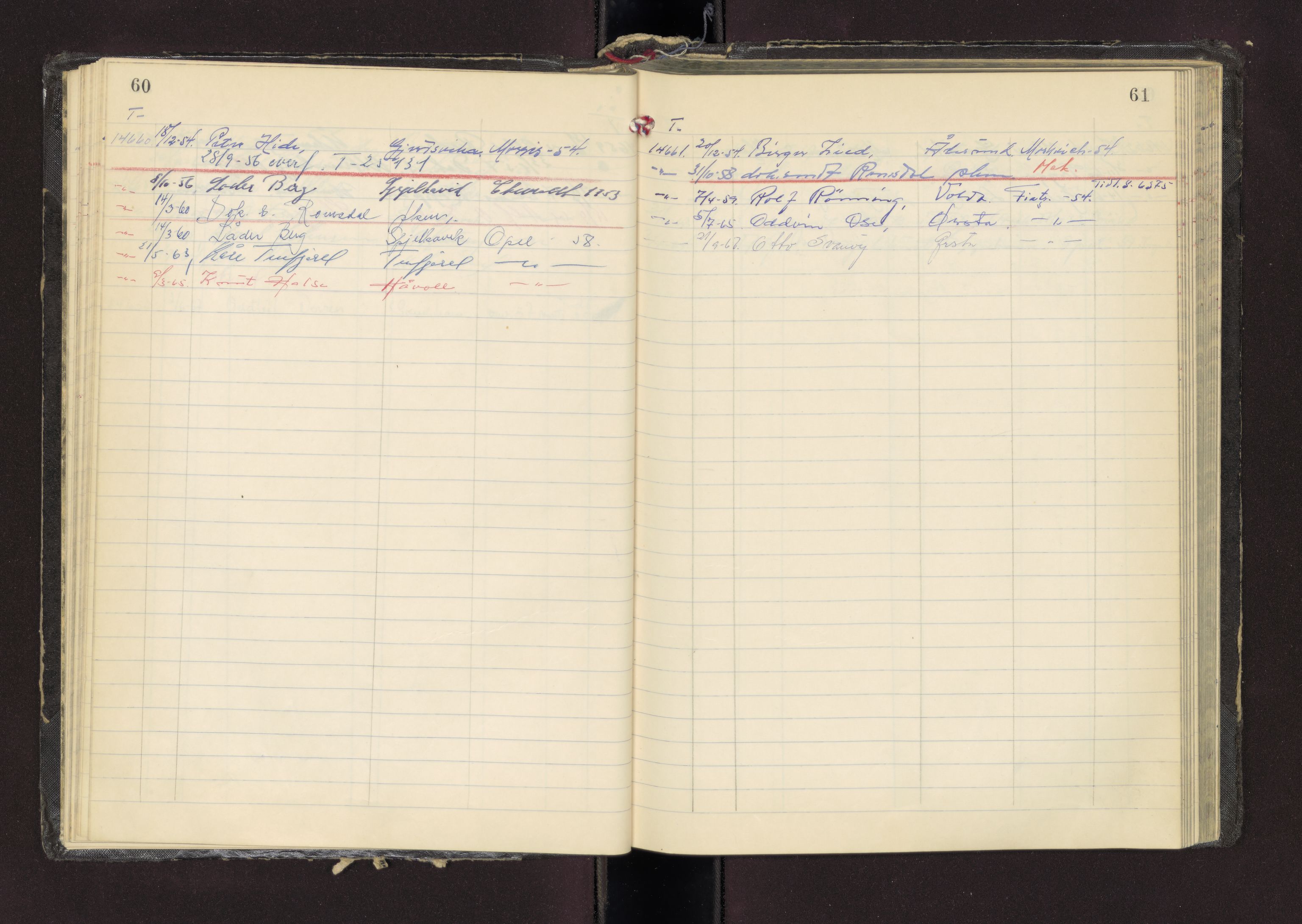 Møre og Romsdal vegkontor - Ålesund trafikkstasjon, AV/SAT-A-4099/F/Fc/L0013: Bilregister; T 14601 - T 14999, 1950-1970