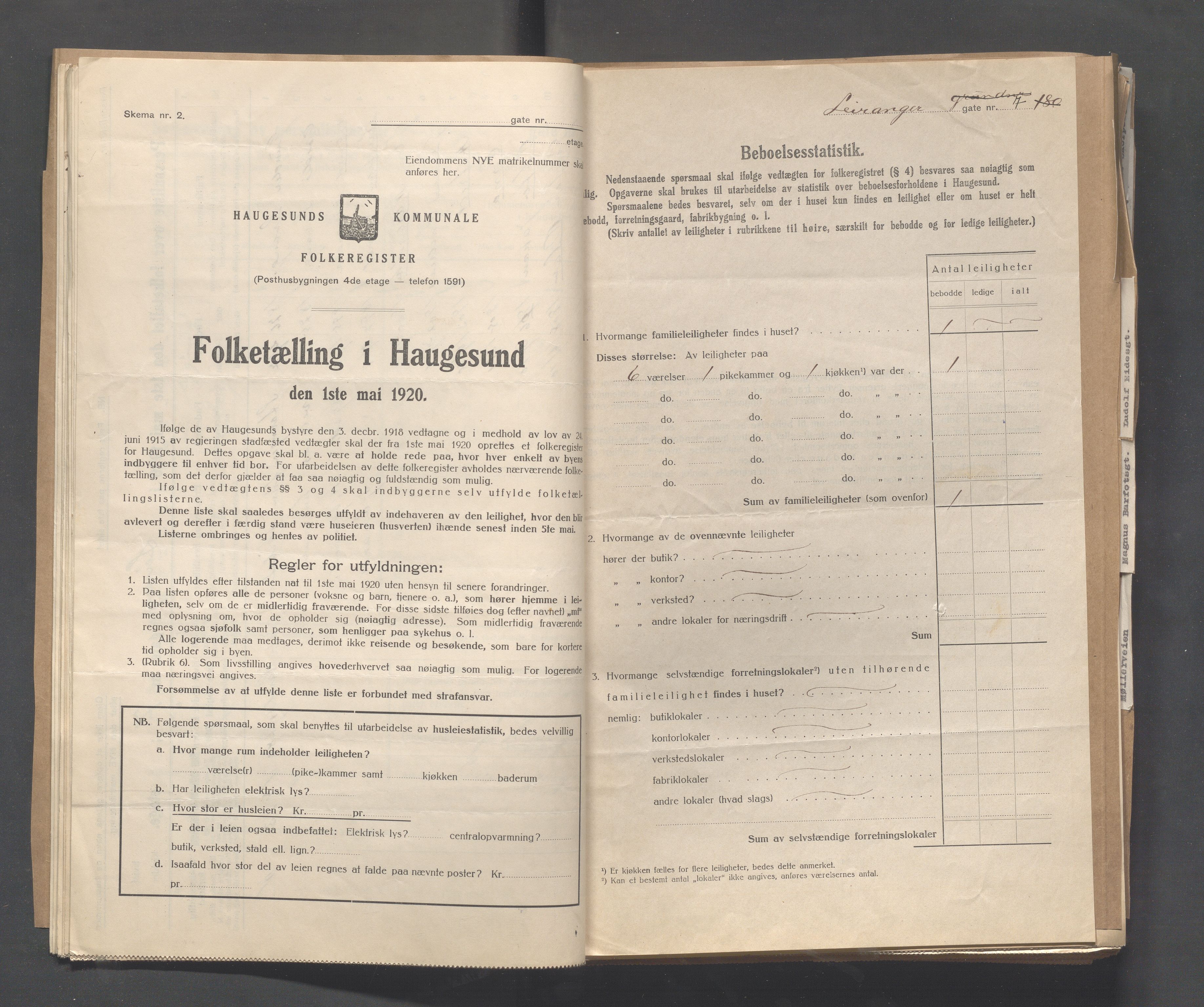 IKAR, Local census 1.5.1920 for Haugesund, 1920, p. 2862