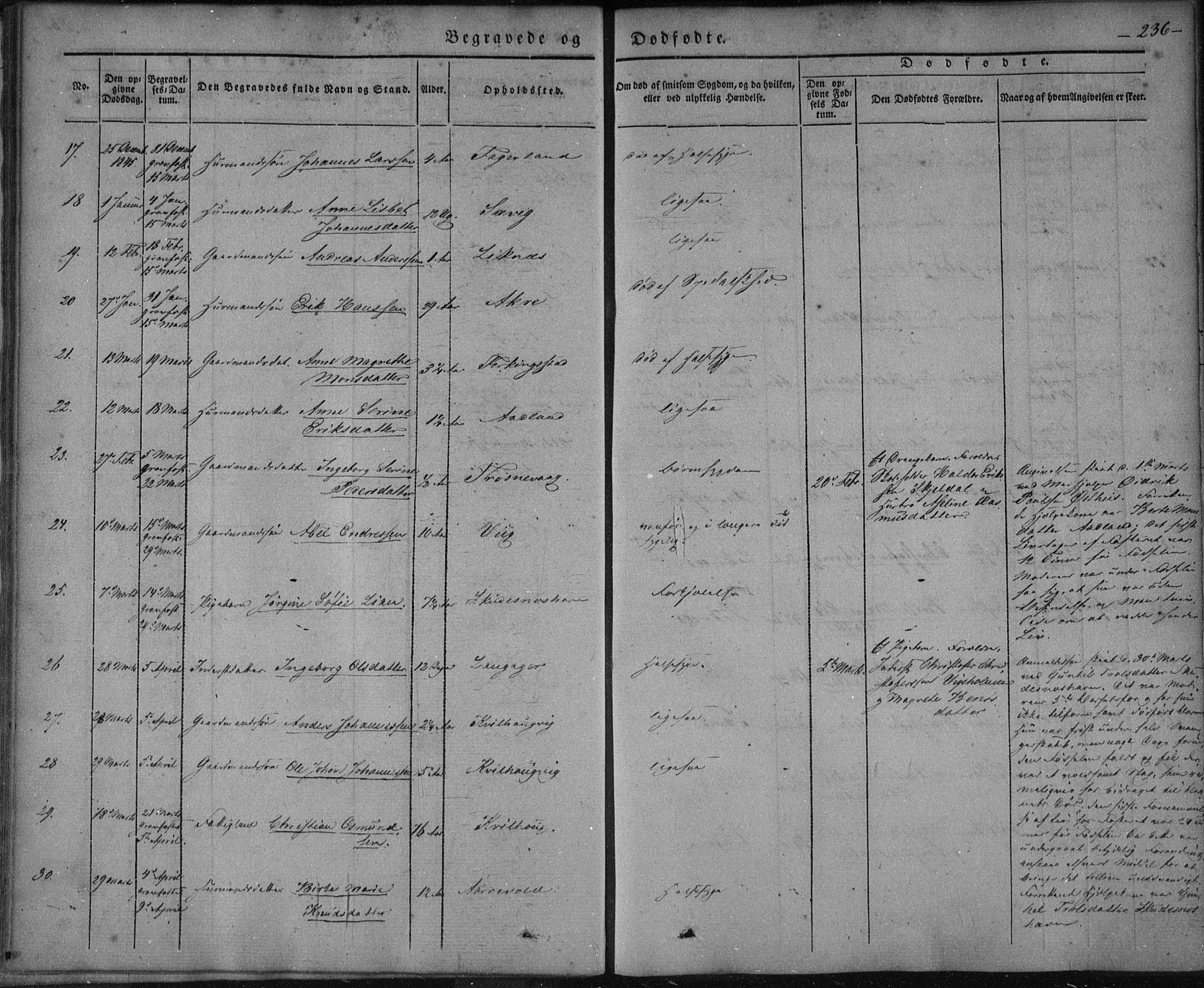 Skudenes sokneprestkontor, AV/SAST-A -101849/H/Ha/Haa/L0003: Parish register (official) no. A 2.2, 1841-1846, p. 236