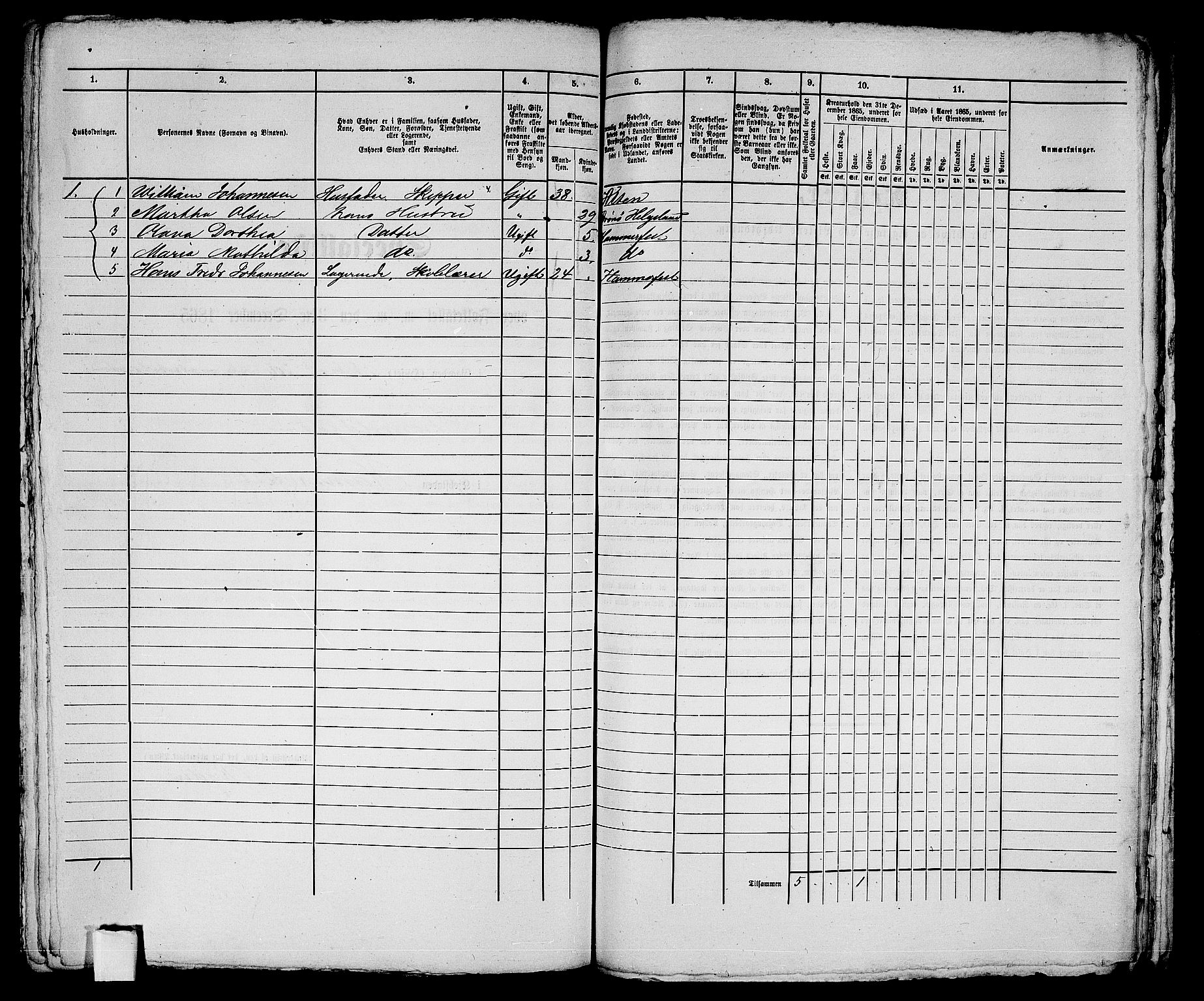 RA, 1865 census for Hammerfest/Hammerfest, 1865, p. 304