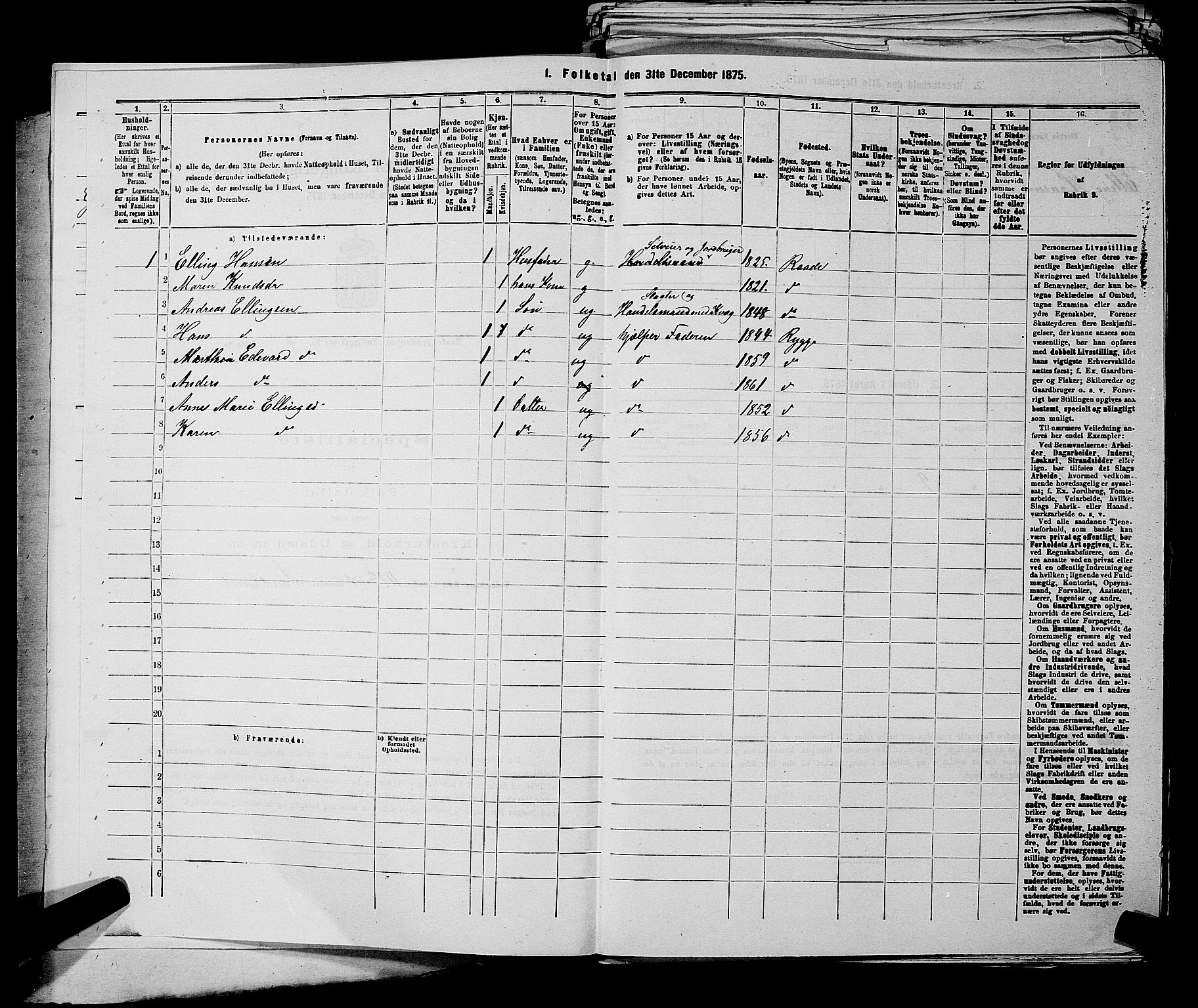 RA, 1875 census for 0135P Råde, 1875, p. 773