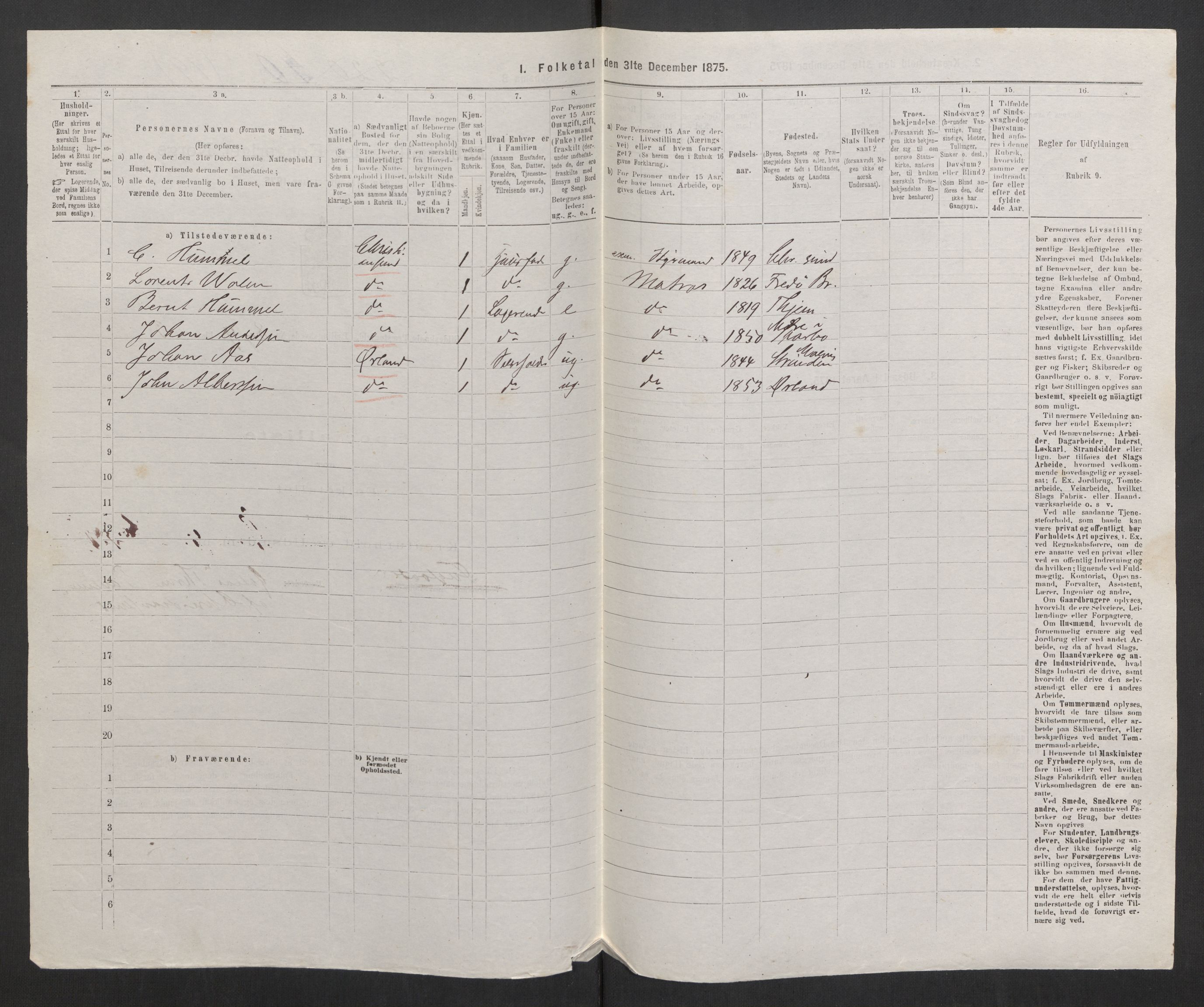 RA, 1875 census, lists of crew on ships: Ships in domestic ports, 1875, p. 1157