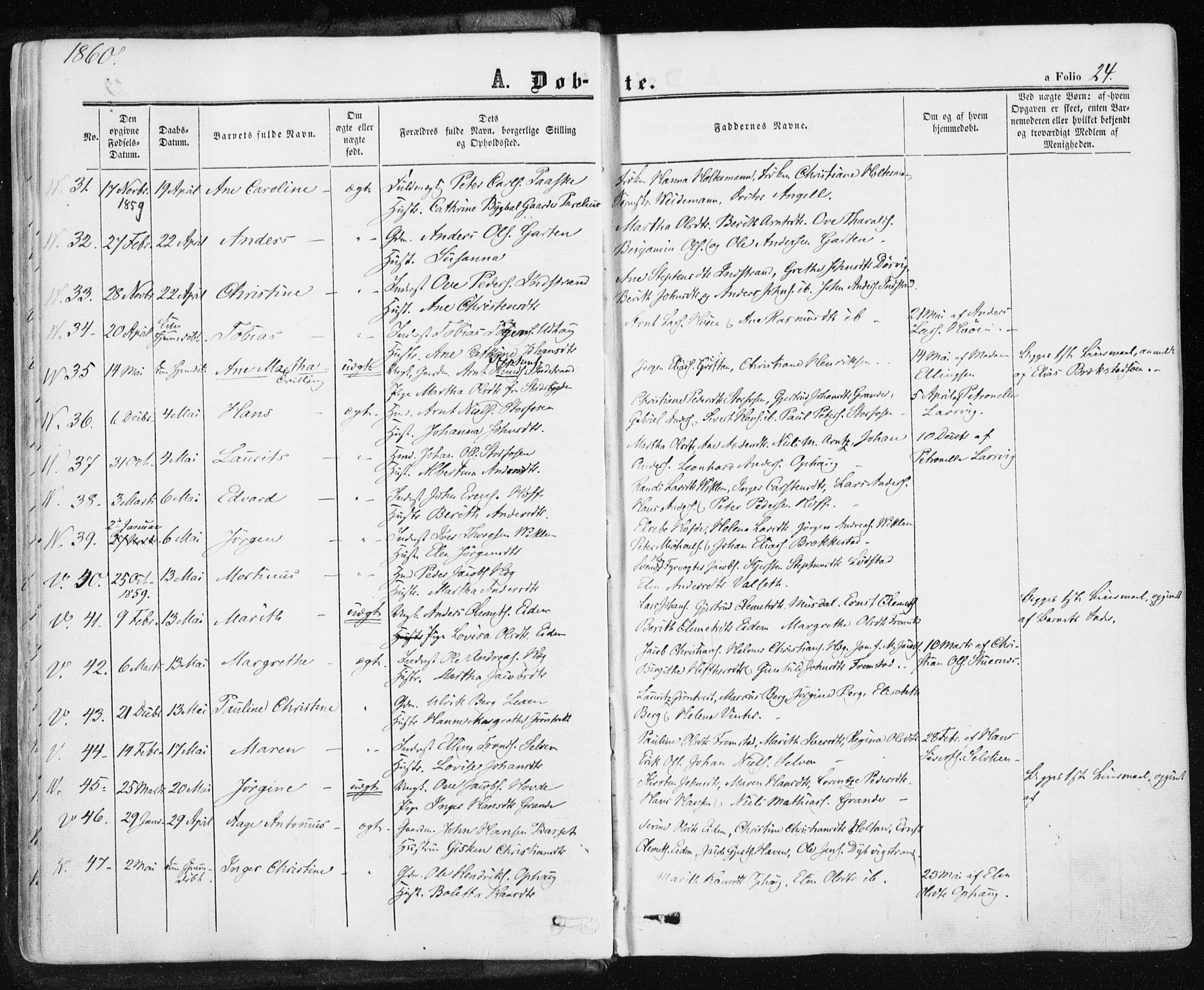 Ministerialprotokoller, klokkerbøker og fødselsregistre - Sør-Trøndelag, SAT/A-1456/659/L0737: Parish register (official) no. 659A07, 1857-1875, p. 24