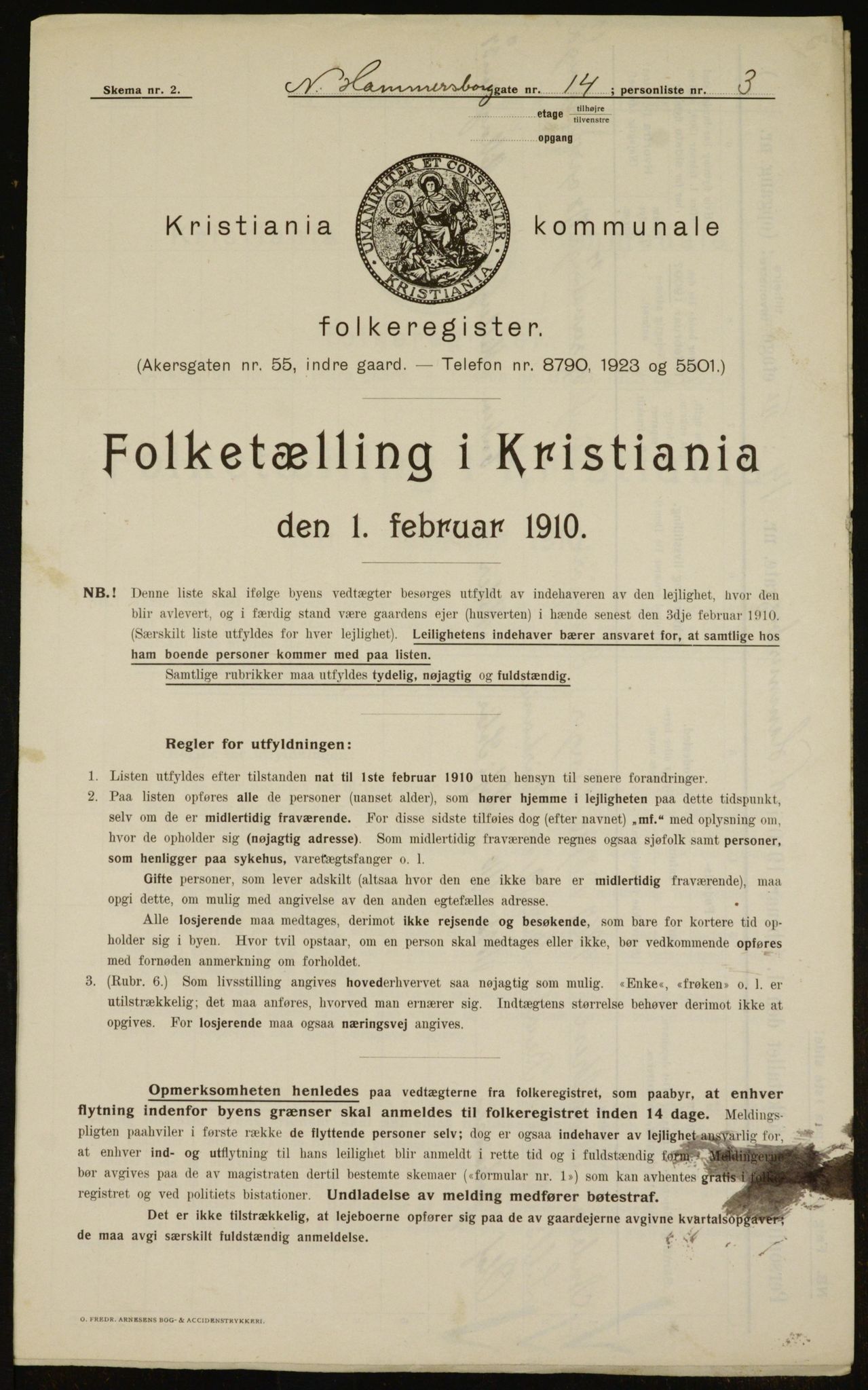 OBA, Municipal Census 1910 for Kristiania, 1910, p. 67095