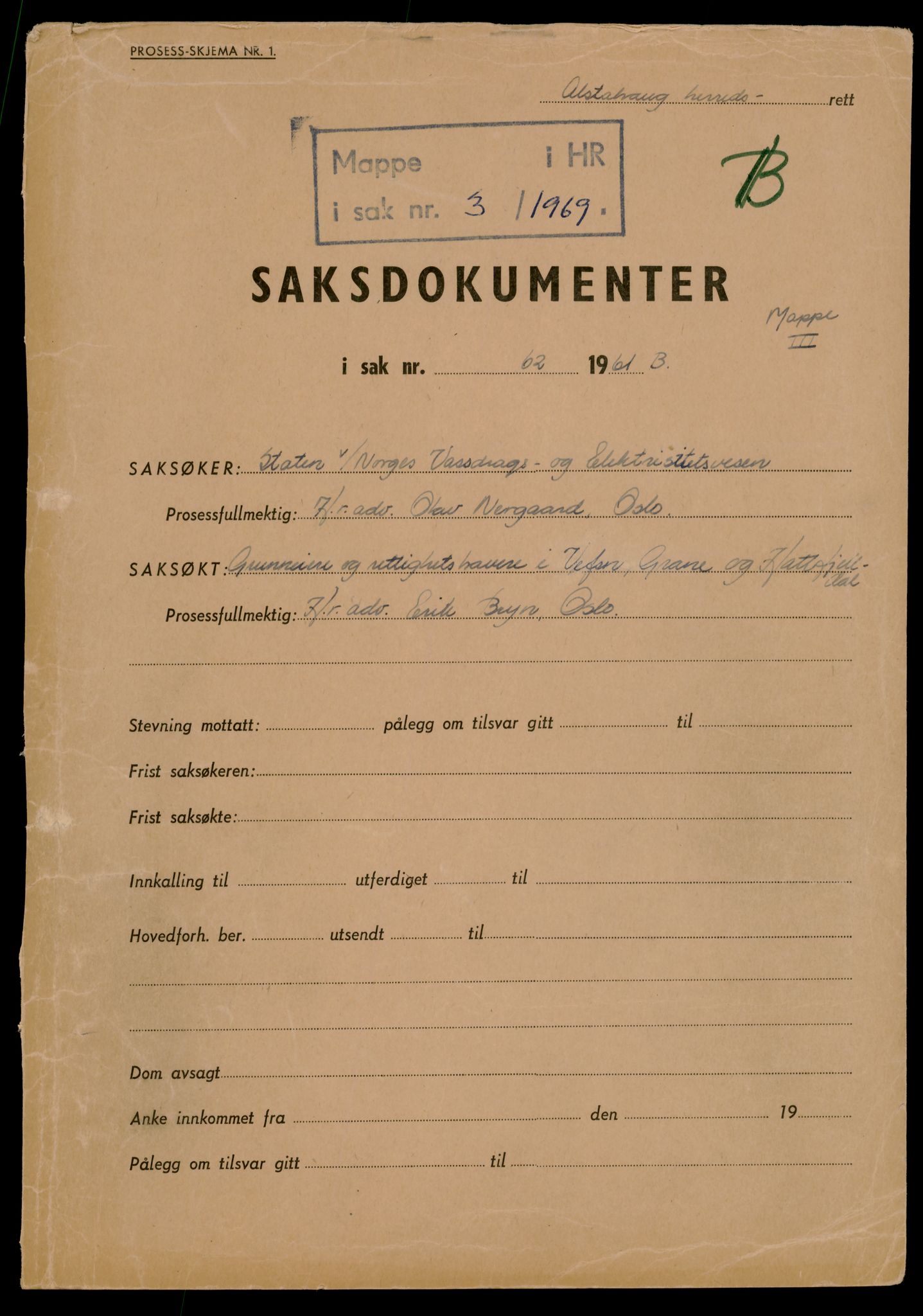 Søndre Helgeland sorenskriveri, SAT/A-4575/1/1/1O/1Oe/L0018: B-saker, 1961, p. 287