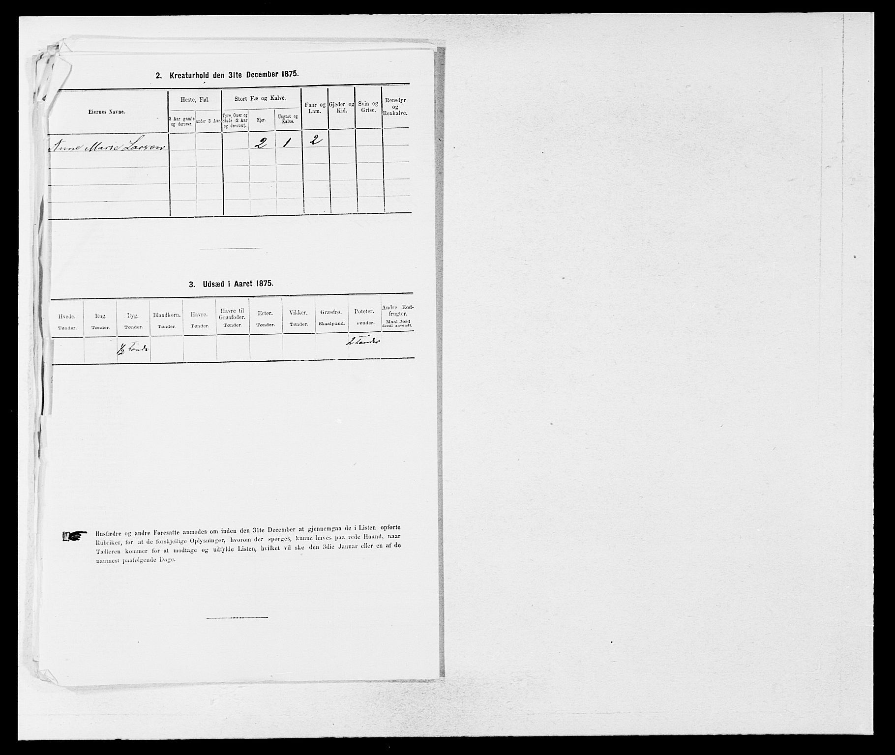 SAB, 1875 census for 1421P Aurland, 1875, p. 414