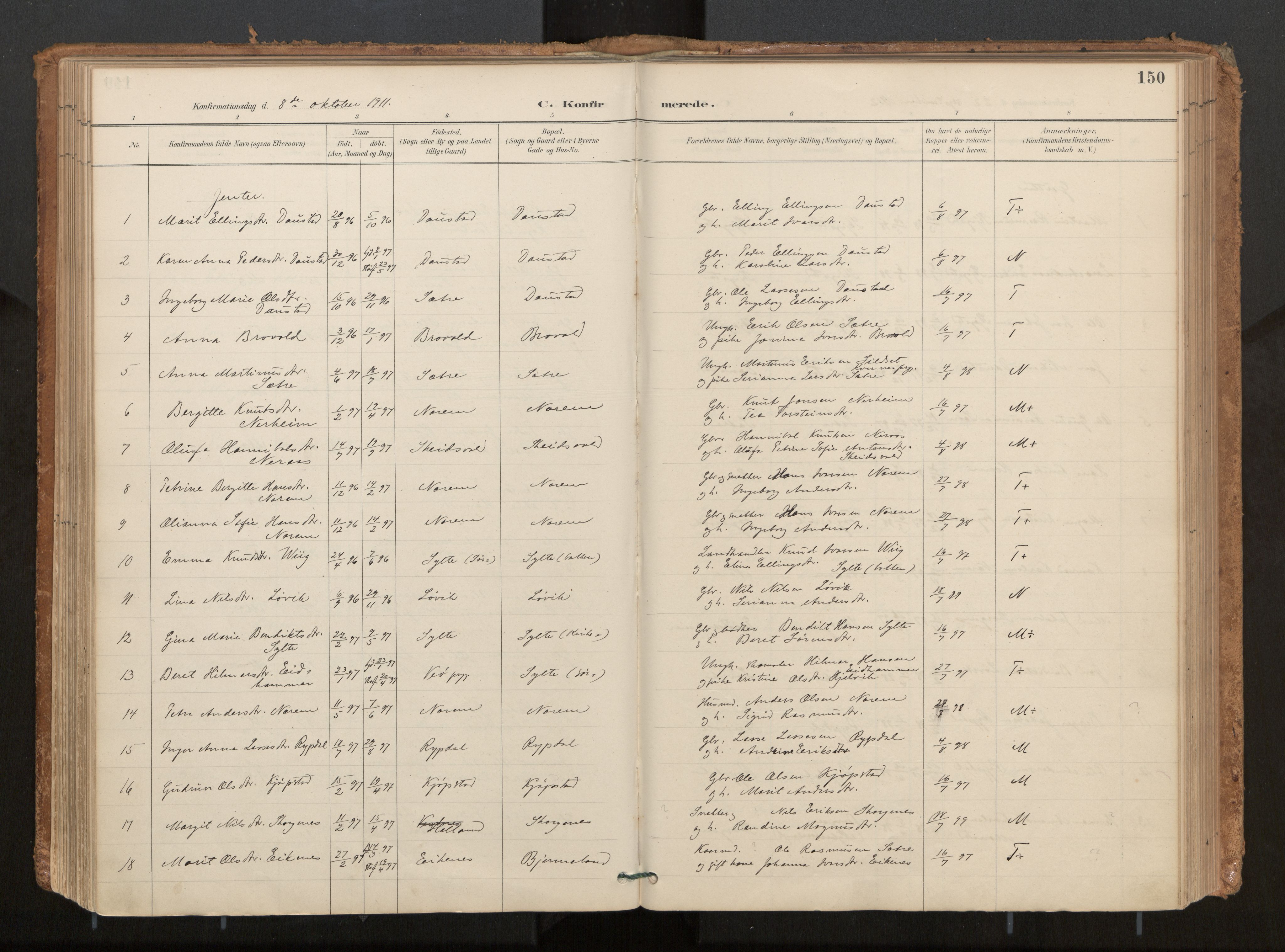 Ministerialprotokoller, klokkerbøker og fødselsregistre - Møre og Romsdal, AV/SAT-A-1454/541/L0545a: Parish register (official) no. 541A03, 1887-1912, p. 150