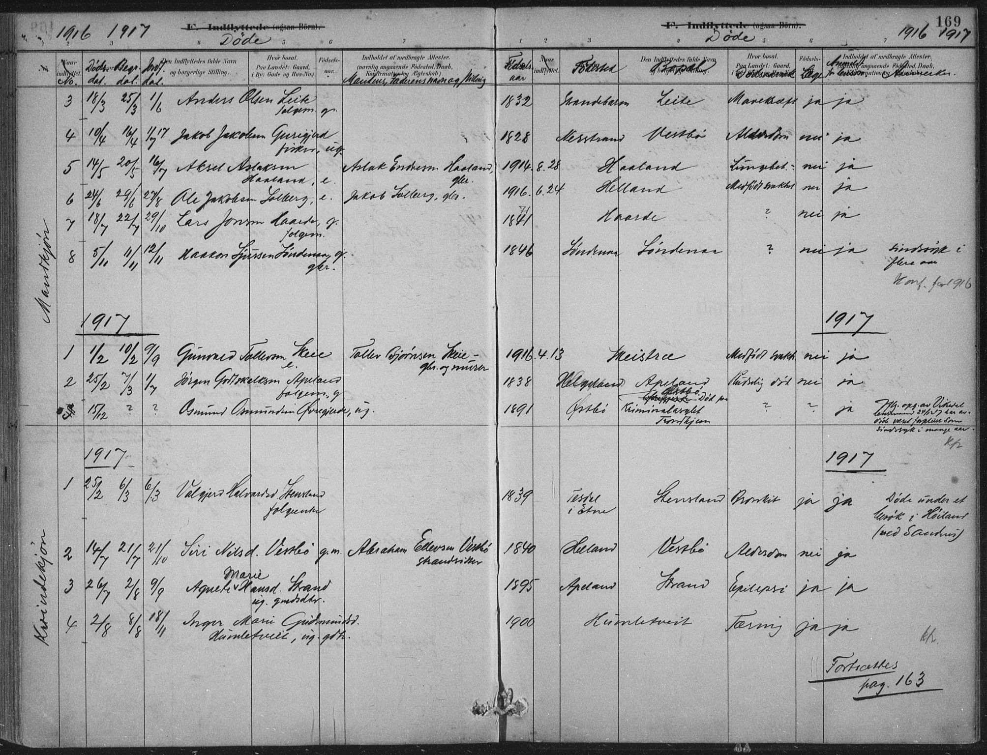 Vikedal sokneprestkontor, AV/SAST-A-101840/01/IV: Parish register (official) no. A 11, 1884-1933, p. 169