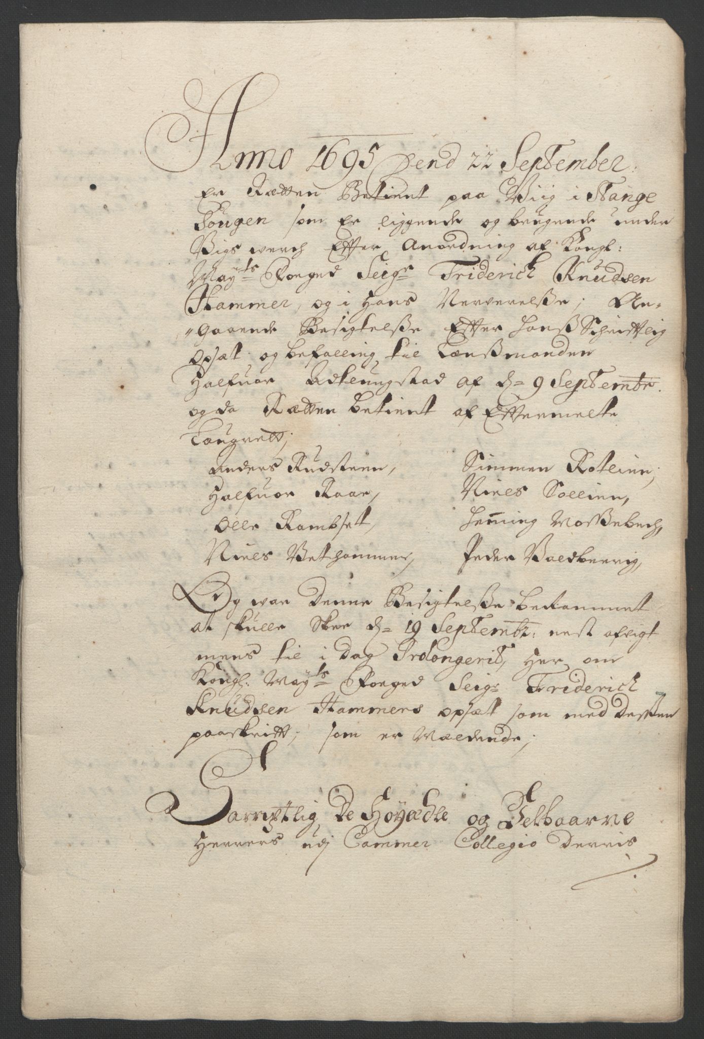Rentekammeret inntil 1814, Reviderte regnskaper, Fogderegnskap, AV/RA-EA-4092/R16/L1036: Fogderegnskap Hedmark, 1695-1696, p. 227