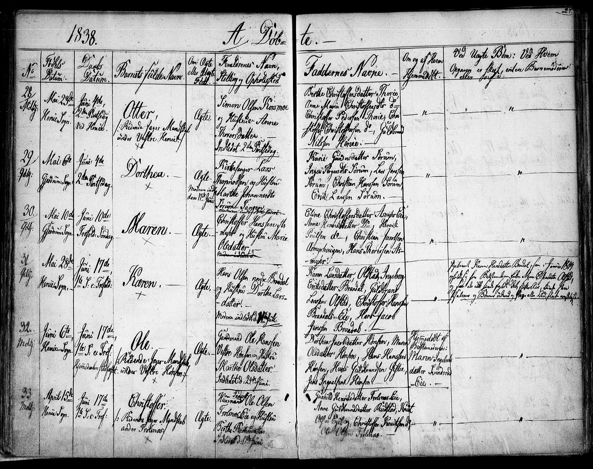 Gjerdrum prestekontor Kirkebøker, SAO/A-10412b/F/Fa/L0005: Parish register (official) no. I 5, 1835-1845, p. 27