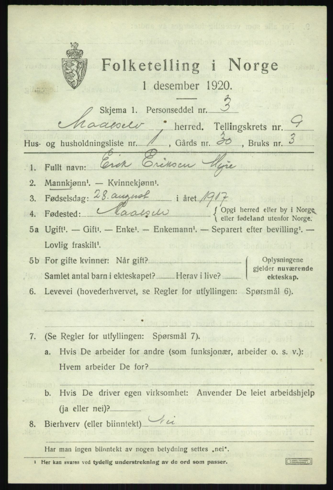 SATØ, 1920 census for Målselv, 1920, p. 5279