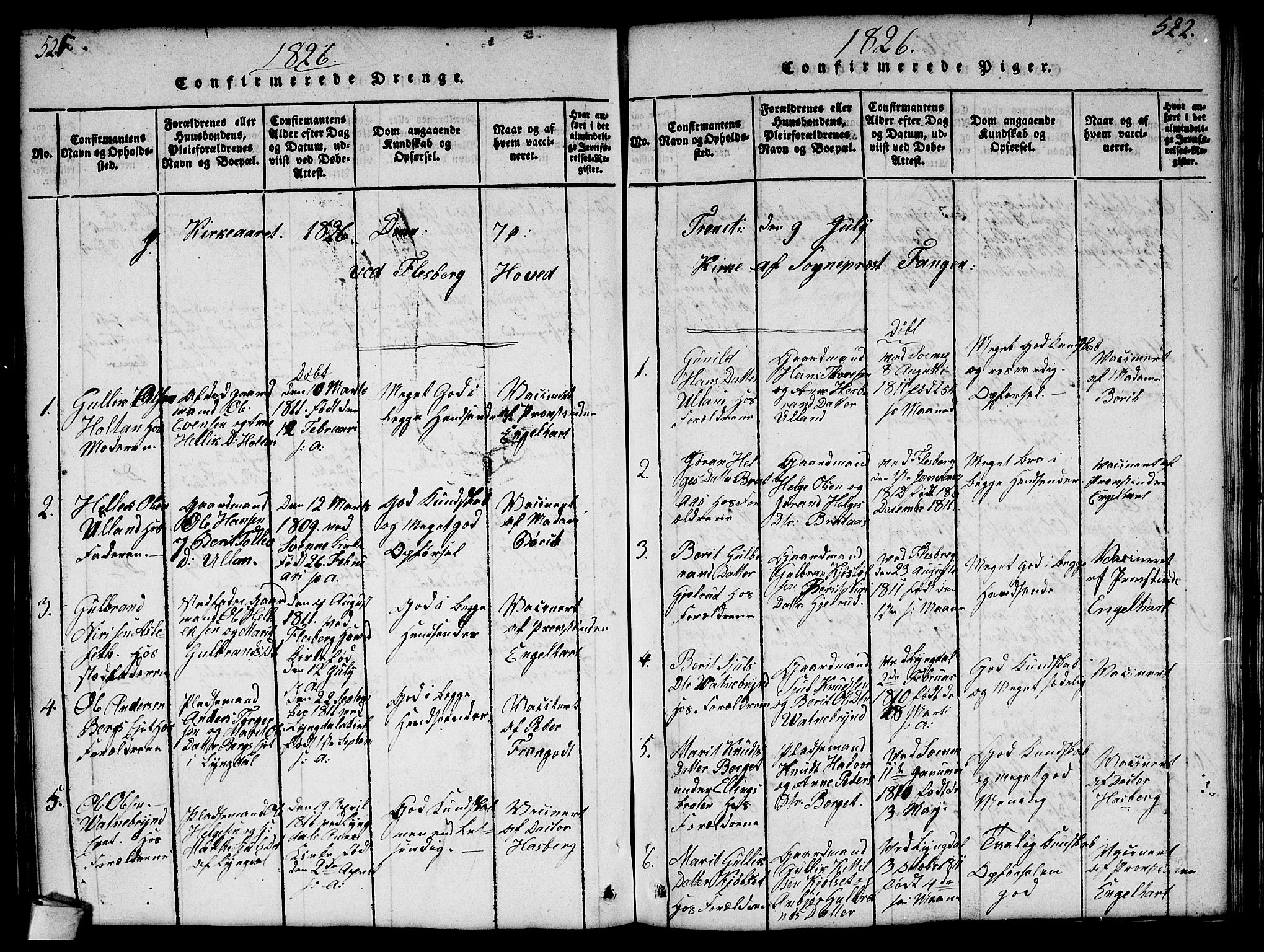 Flesberg kirkebøker, SAKO/A-18/G/Ga/L0001: Parish register (copy) no. I 1, 1816-1834, p. 521-522