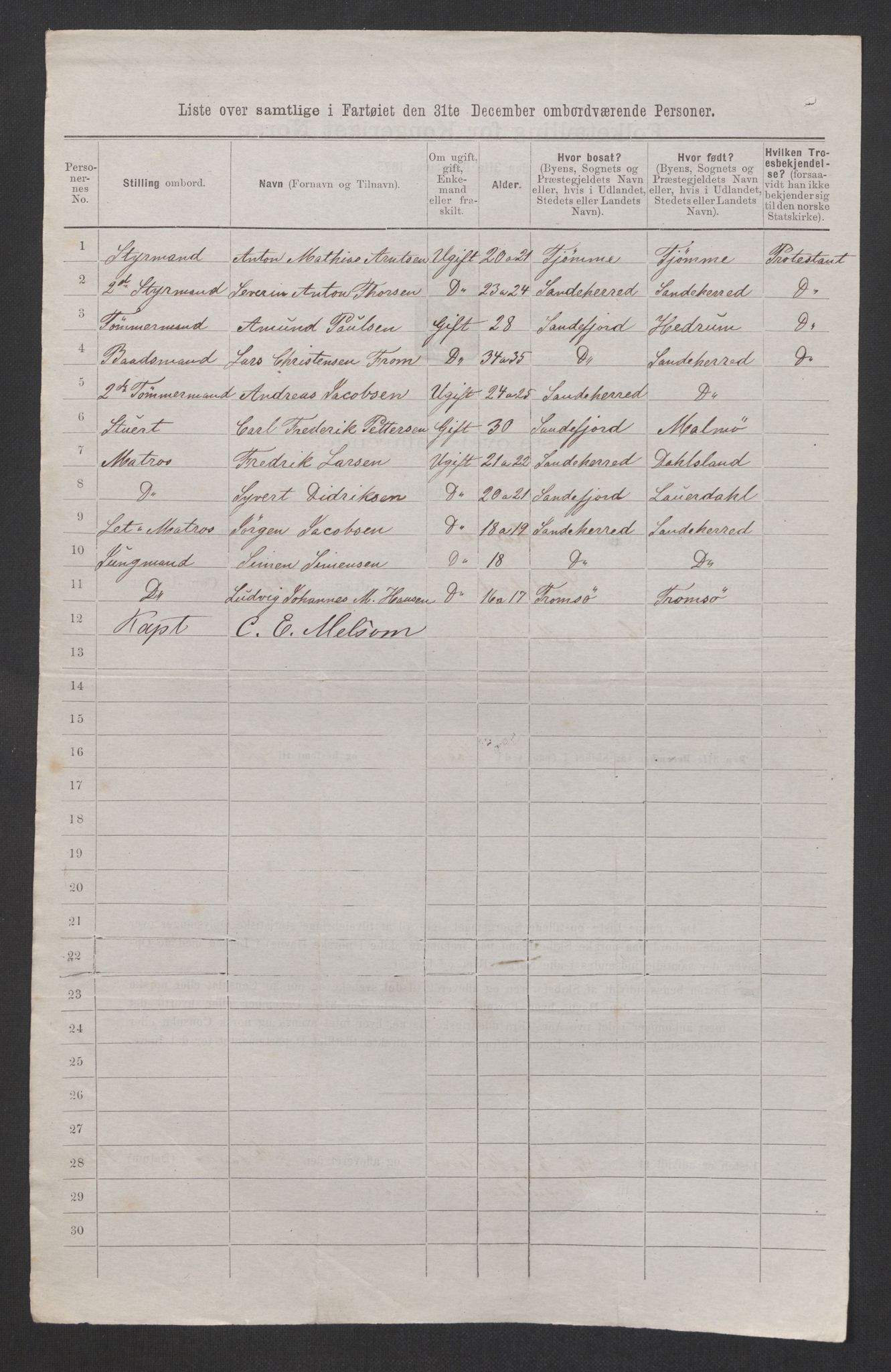 RA, 1875 census, lists of crew on ships: Ships in ports abroad, 1875, p. 576