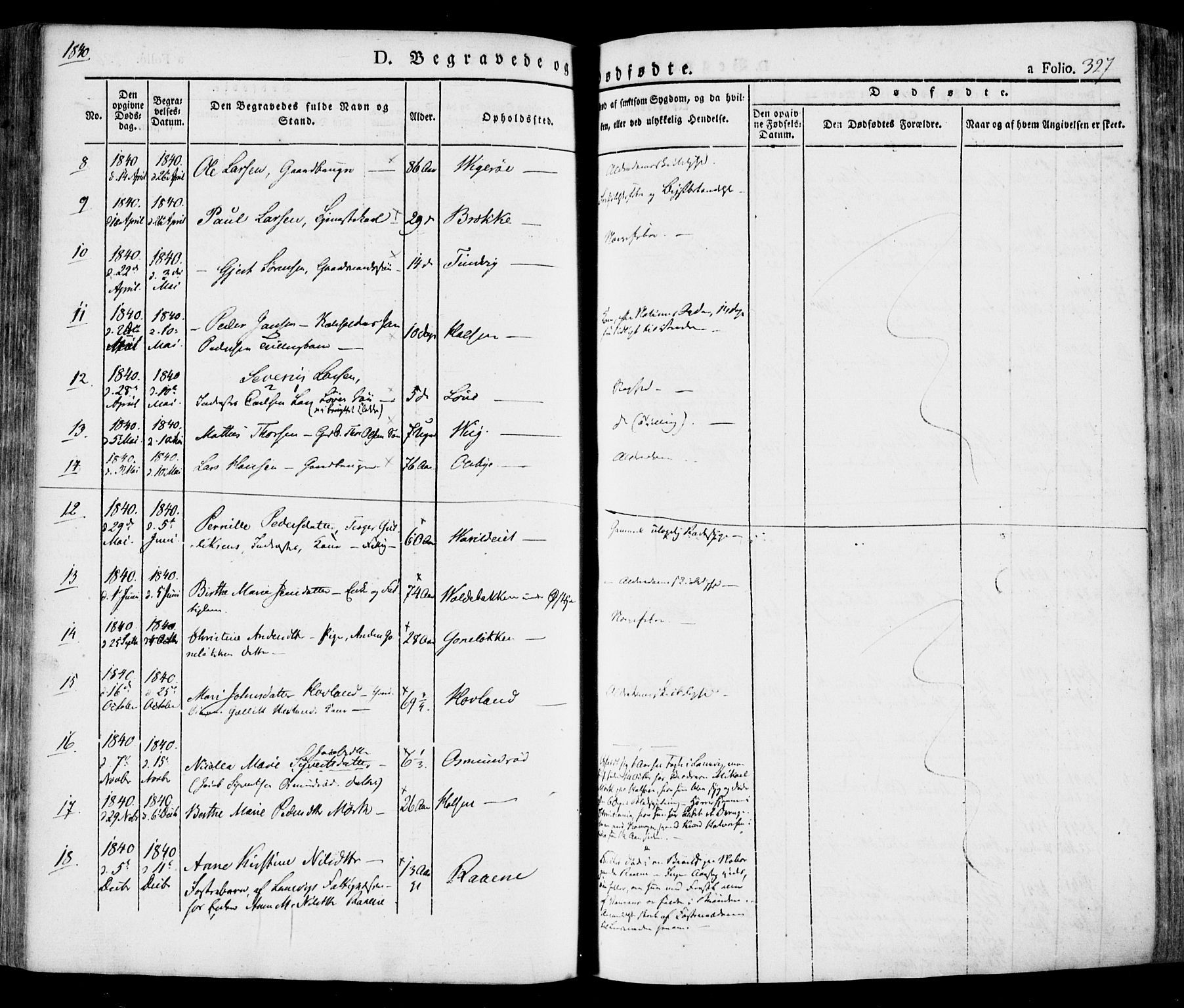 Tjølling kirkebøker, AV/SAKO-A-60/F/Fa/L0006: Parish register (official) no. 6, 1835-1859, p. 327