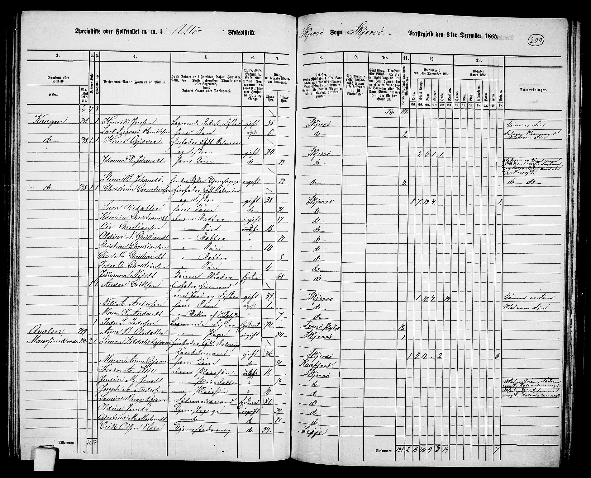 RA, 1865 census for Skjervøy, 1865, p. 81