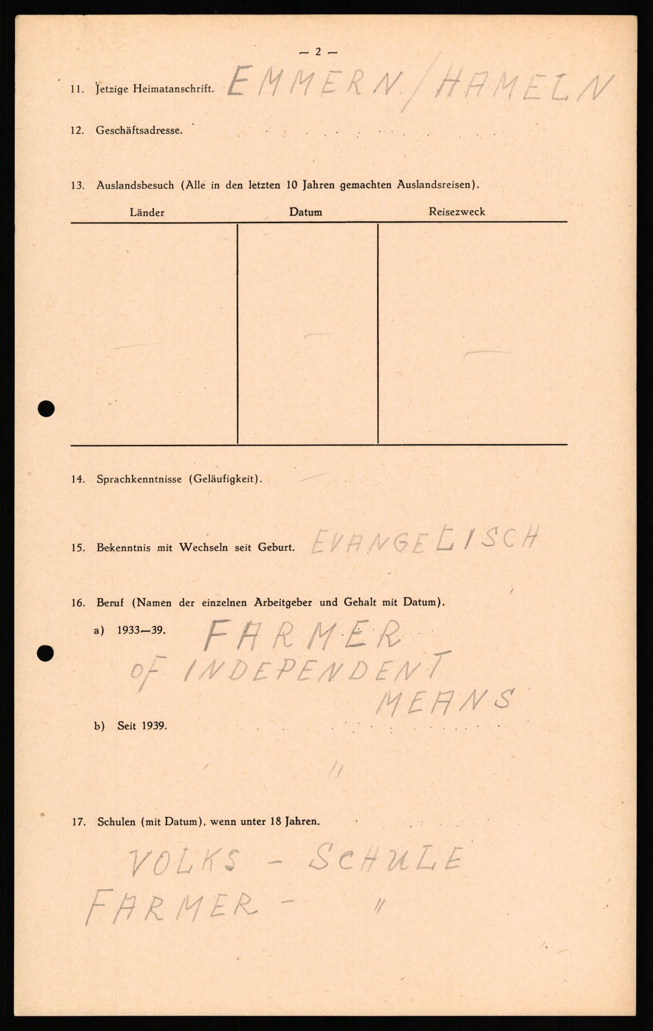 Forsvaret, Forsvarets overkommando II, AV/RA-RAFA-3915/D/Db/L0026: CI Questionaires. Tyske okkupasjonsstyrker i Norge. Tyskere., 1945-1946, p. 350