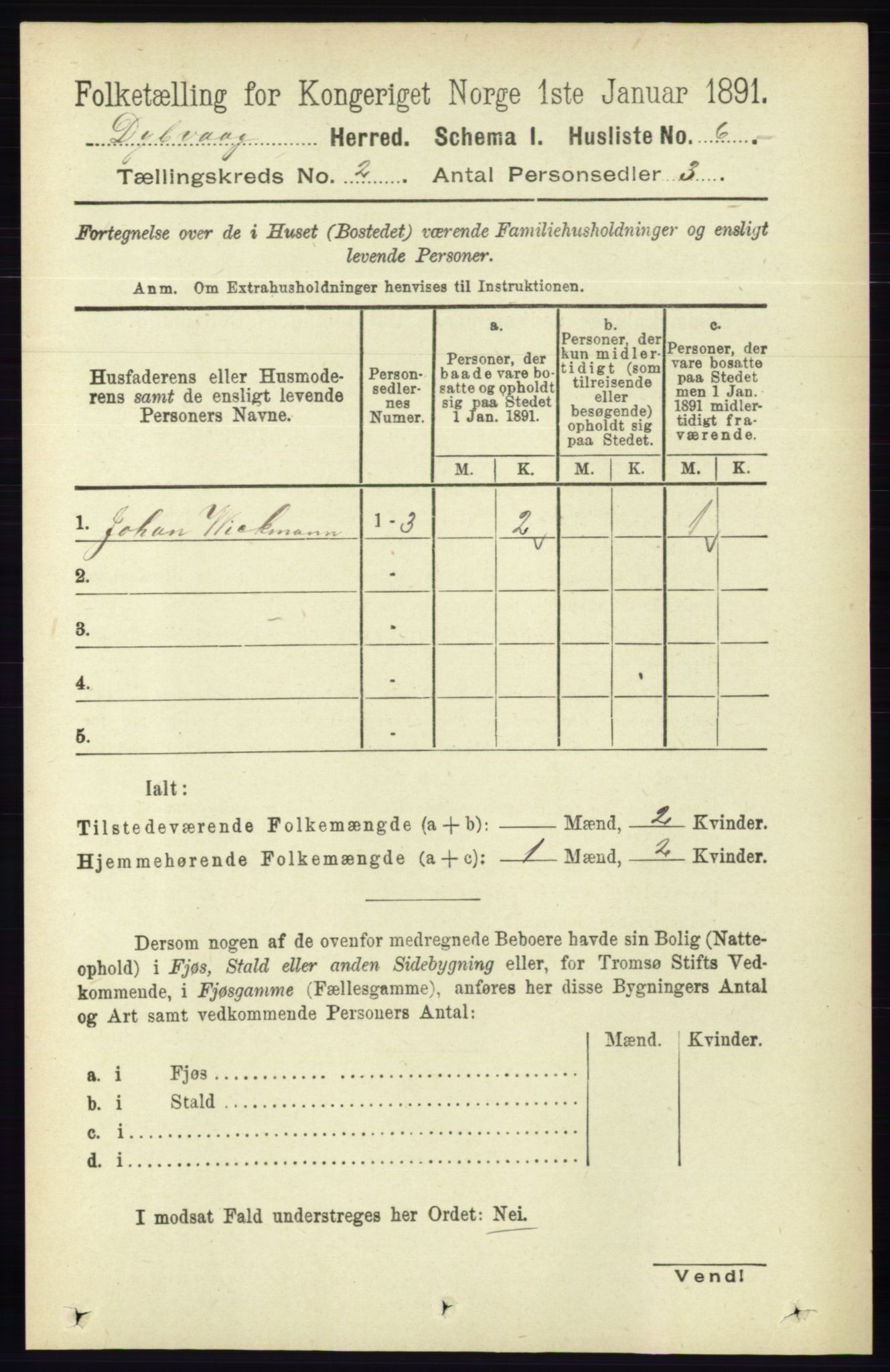 RA, 1891 census for 0915 Dypvåg, 1891, p. 473