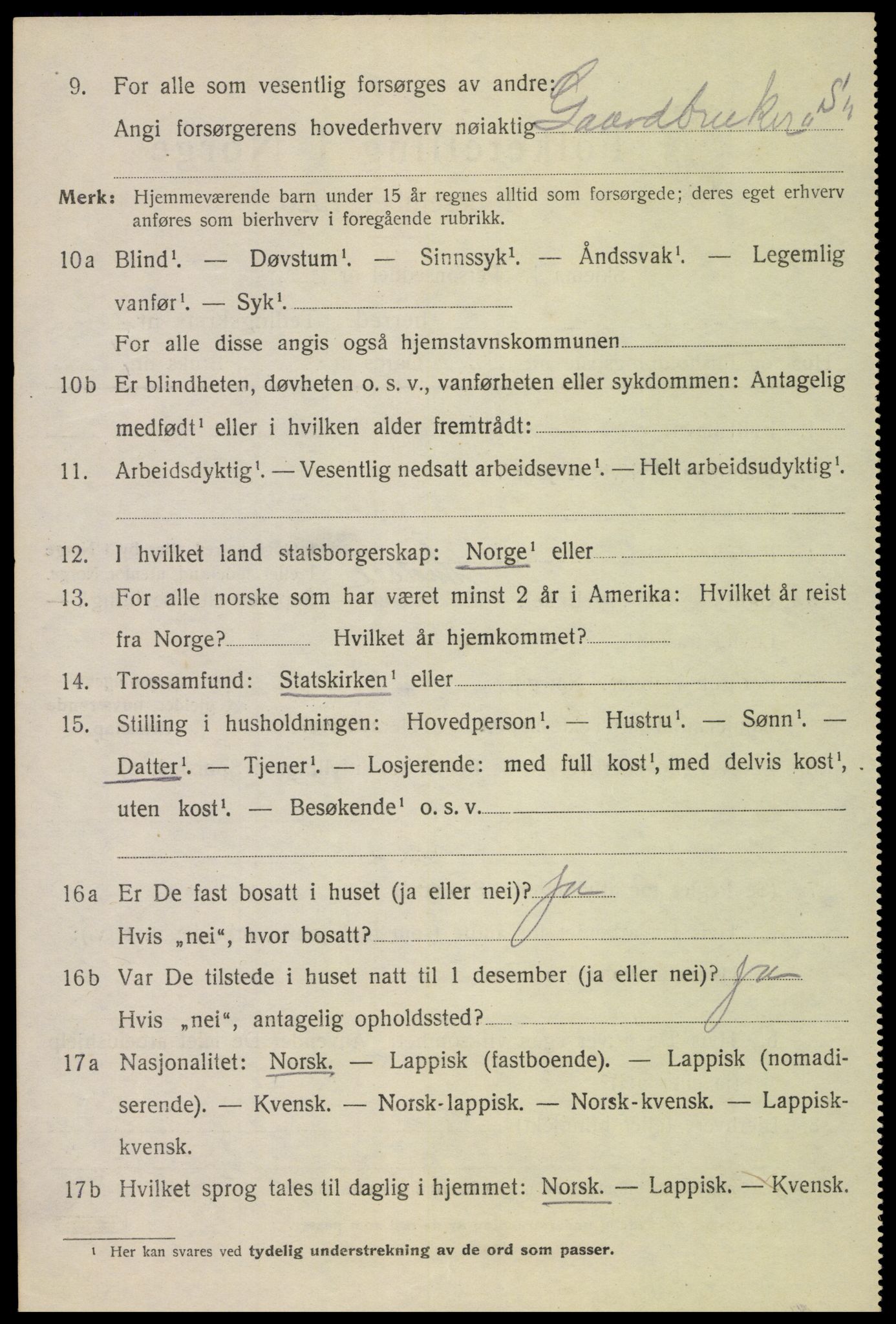 SAT, 1920 census for Hadsel, 1920, p. 8507