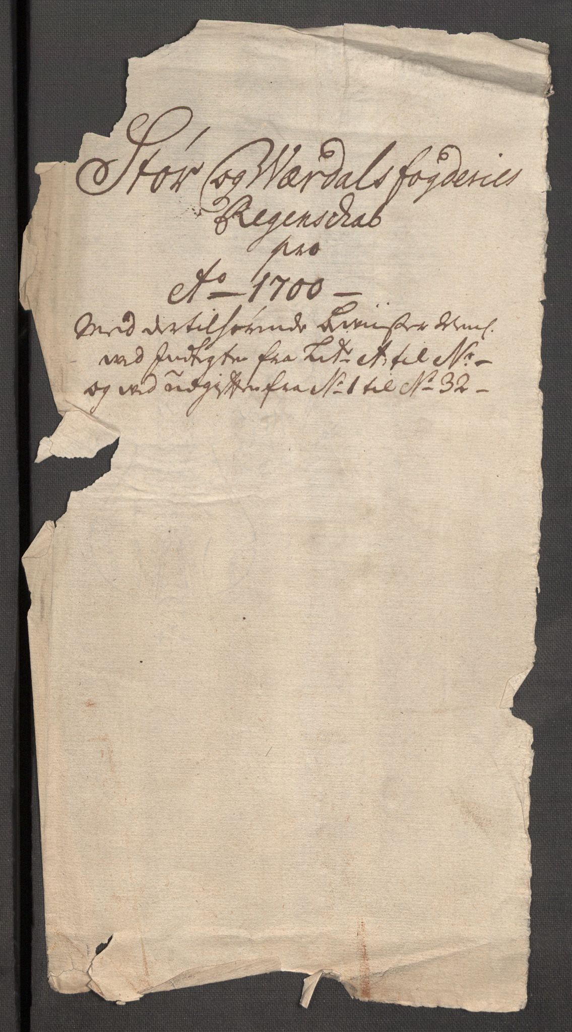 Rentekammeret inntil 1814, Reviderte regnskaper, Fogderegnskap, RA/EA-4092/R62/L4192: Fogderegnskap Stjørdal og Verdal, 1700, p. 3