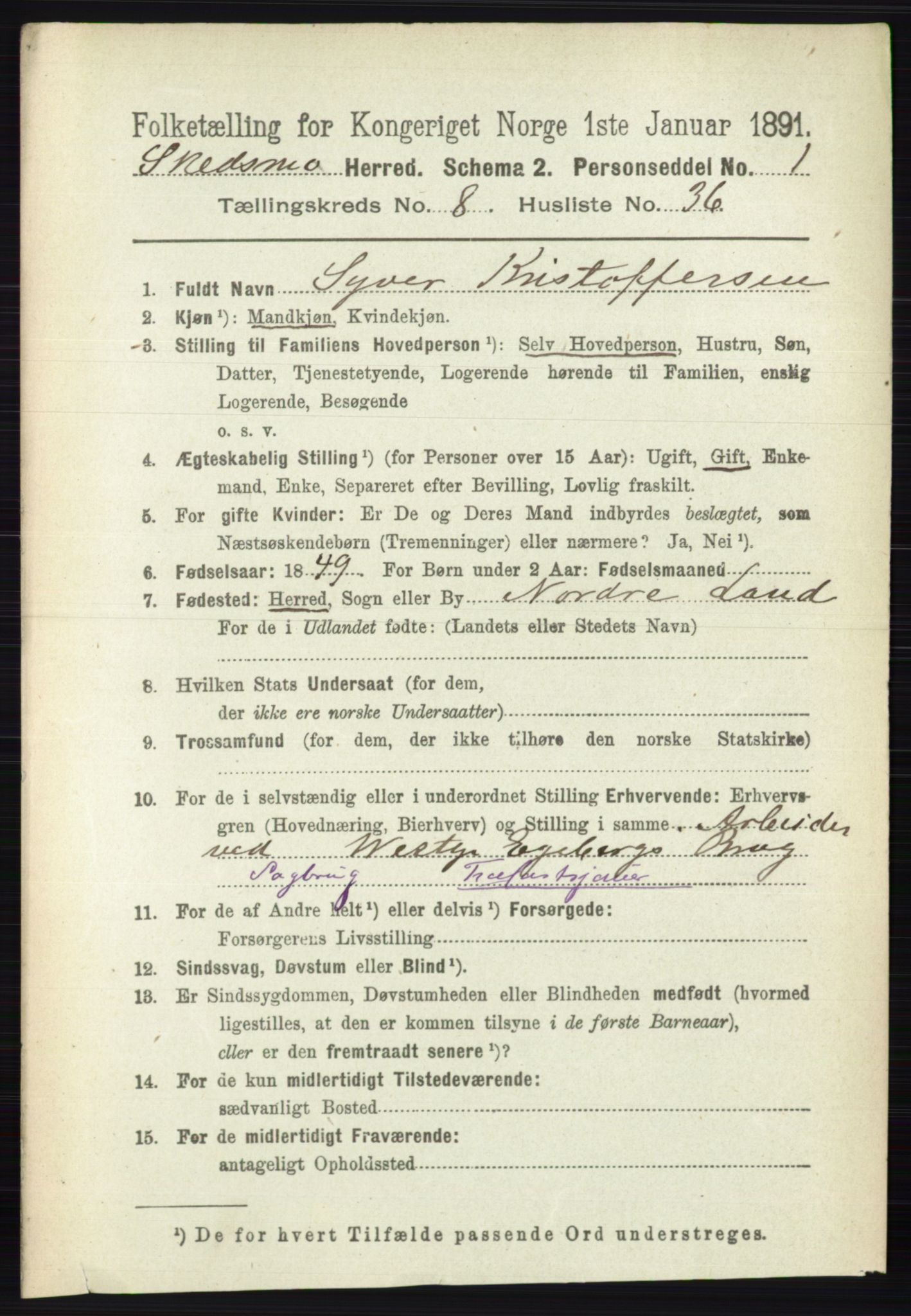 RA, 1891 census for 0231 Skedsmo, 1891, p. 4333