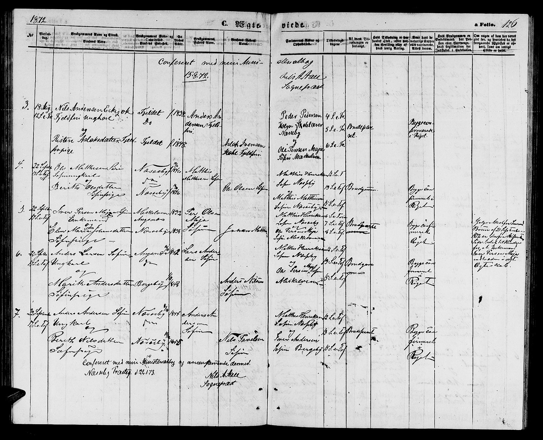 Nesseby sokneprestkontor, SATØ/S-1330/H/Hb/L0003klokker: Parish register (copy) no. 3, 1869-1876, p. 126