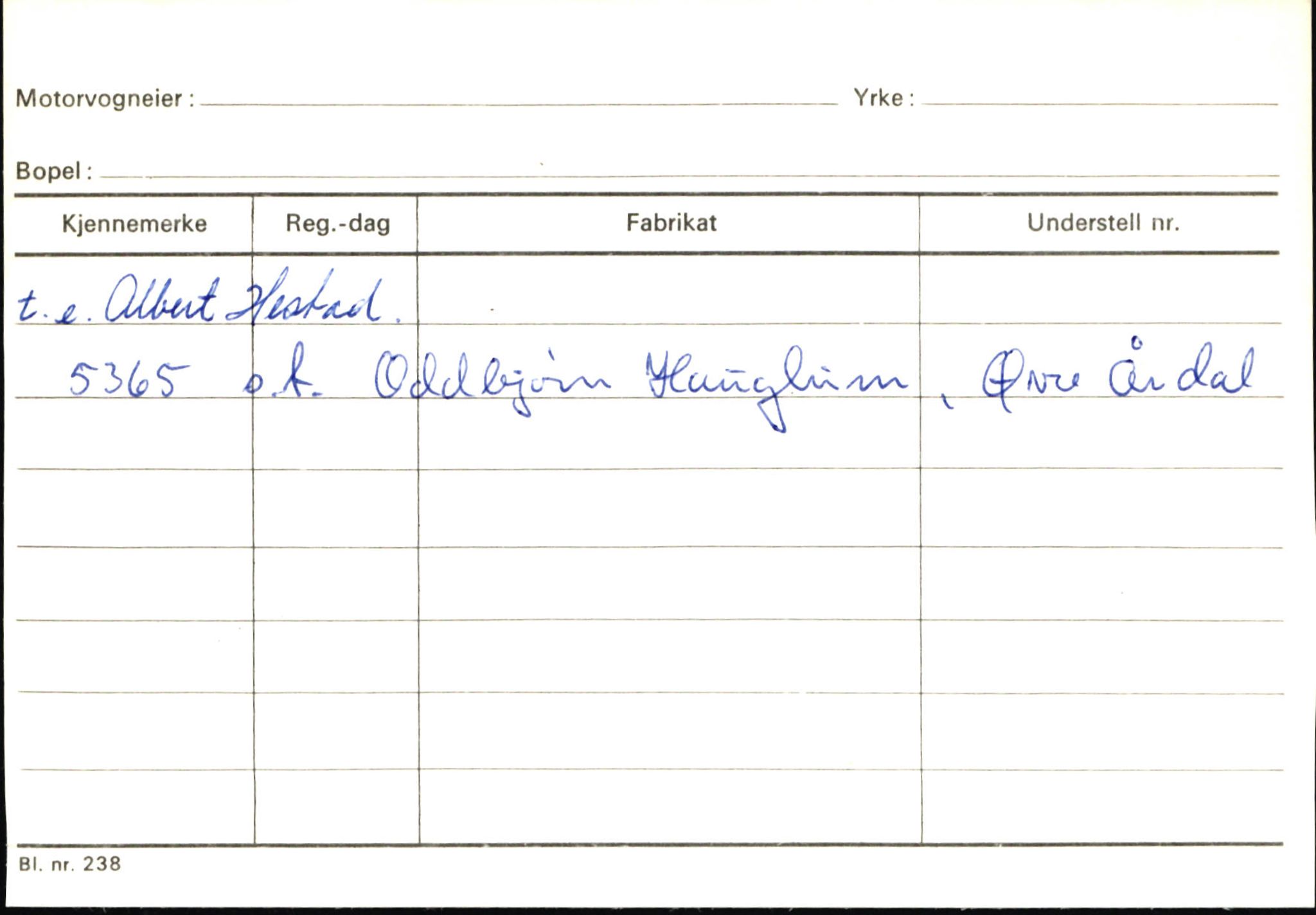 Statens vegvesen, Sogn og Fjordane vegkontor, AV/SAB-A-5301/4/F/L0146: Registerkort Årdal R-Å samt diverse kort, 1945-1975, p. 958