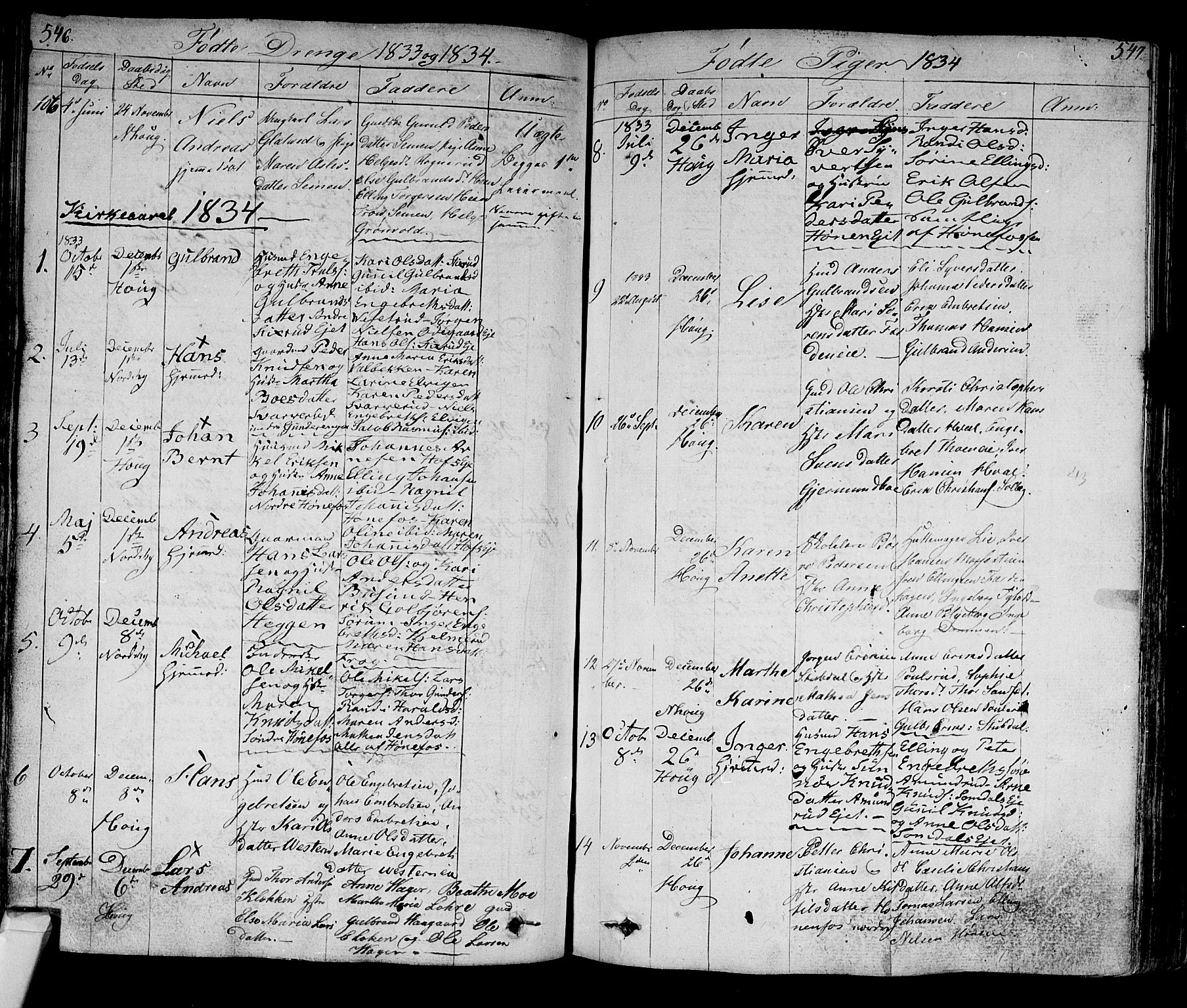 Norderhov kirkebøker, AV/SAKO-A-237/F/Fa/L0009: Parish register (official) no. 9, 1819-1837, p. 546-547