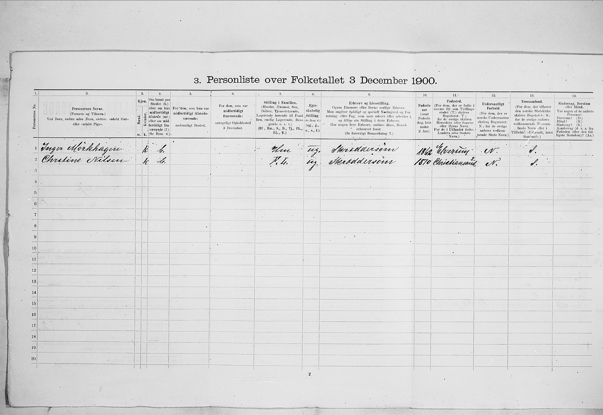 SAO, 1900 census for Kristiania, 1900, p. 52234