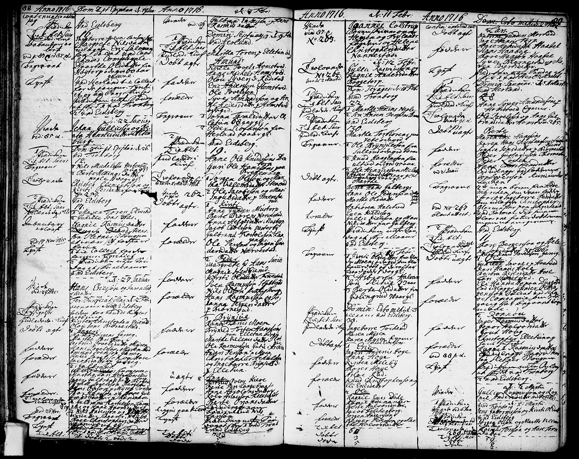 Eidsberg prestekontor Kirkebøker, AV/SAO-A-10905/F/Fa/L0001: Parish register (official) no. I 1, 1710-1730, p. 88-89