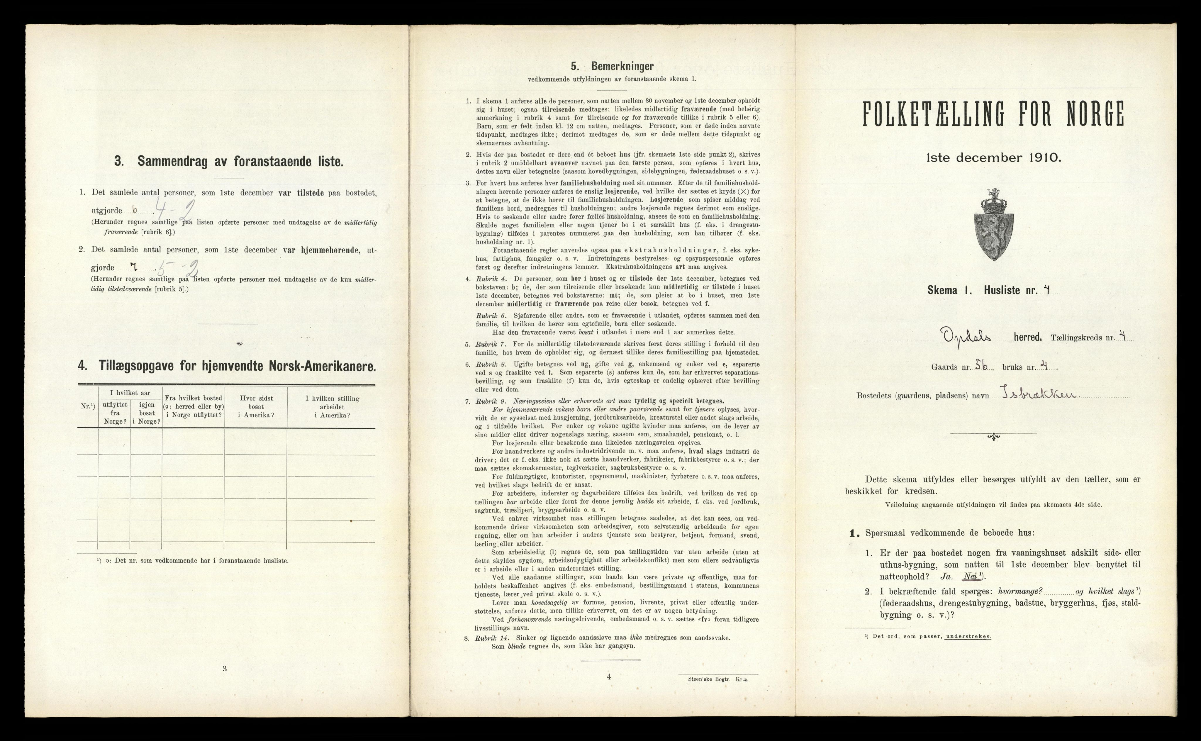 RA, 1910 census for Oppdal, 1910, p. 495