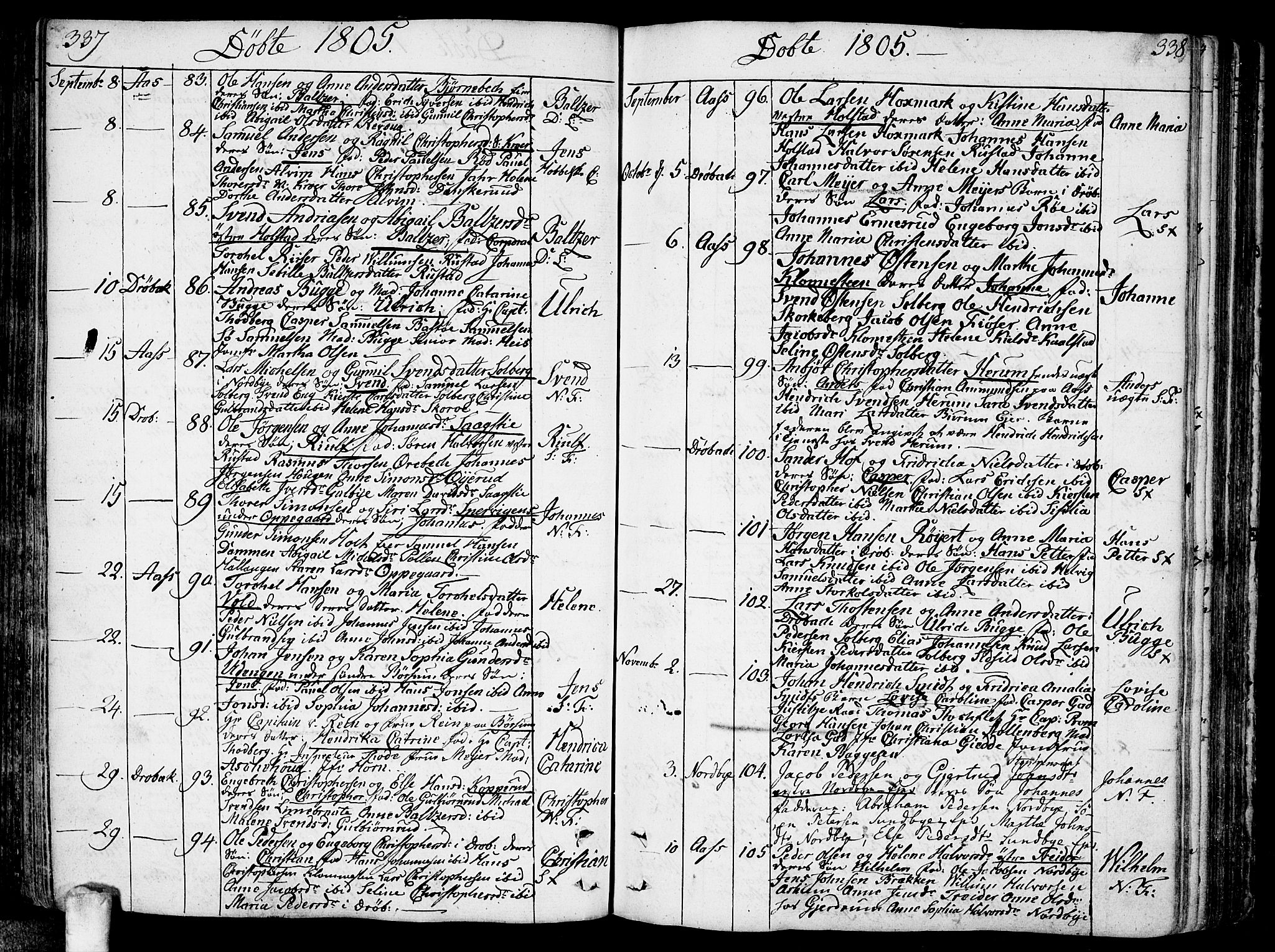 Ås prestekontor Kirkebøker, SAO/A-10894/F/Fa/L0002: Parish register (official) no. I 2, 1778-1813, p. 337-338