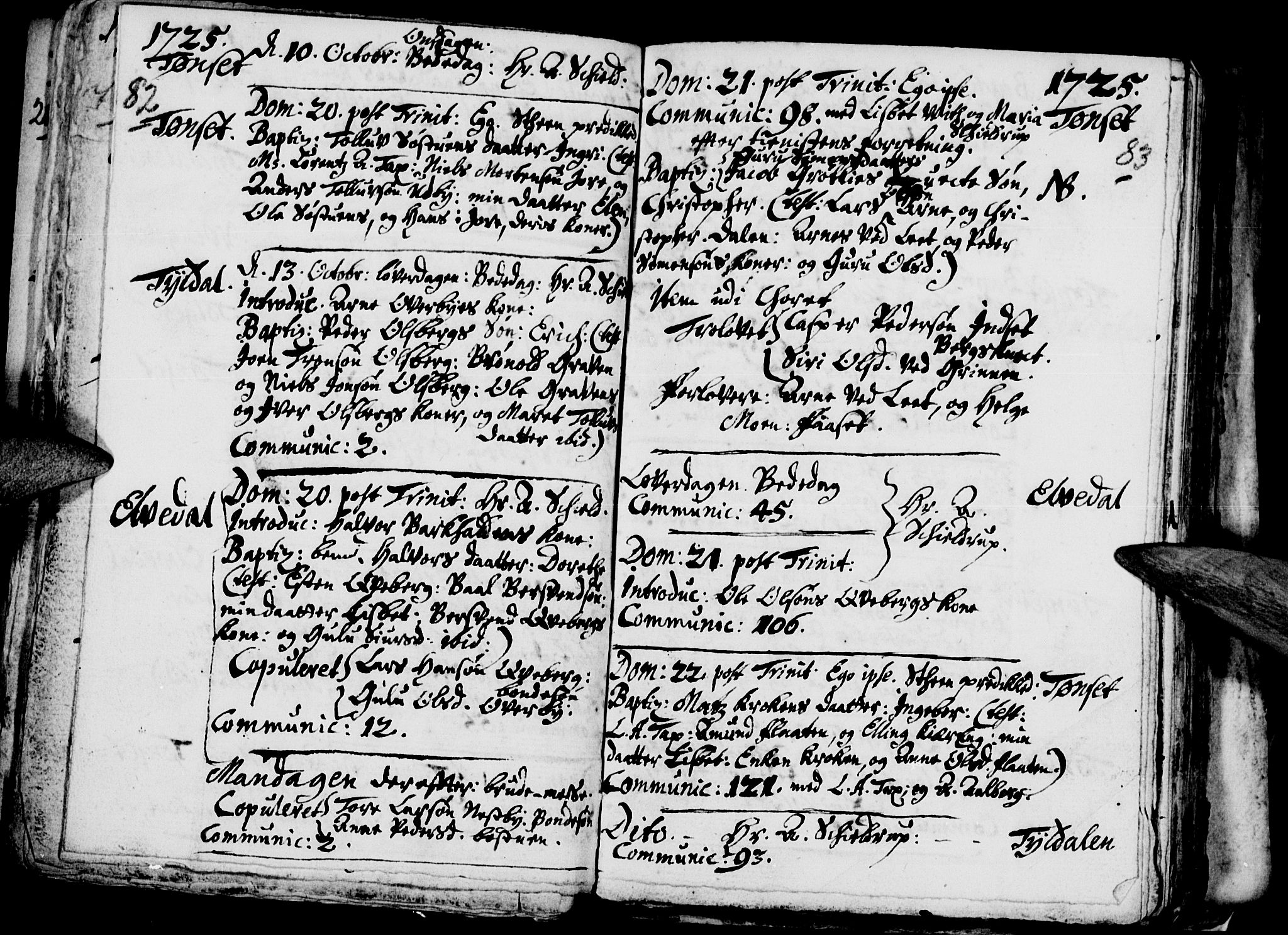 Tynset prestekontor, SAH/PREST-058/H/Ha/Haa/L0001: Parish register (official) no. 1, 1722-1732, p. 82-83