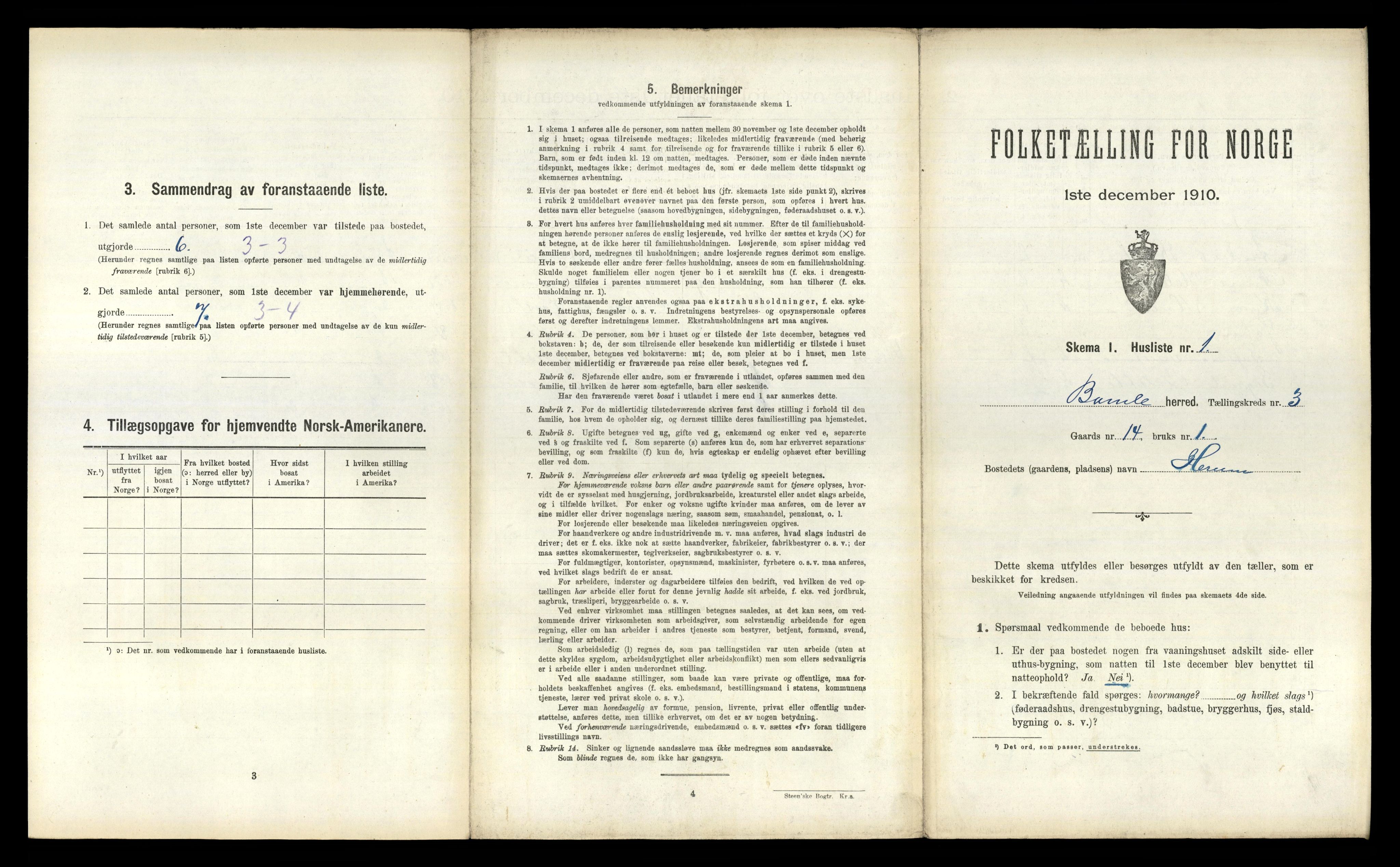 RA, 1910 census for Bamble, 1910, p. 480