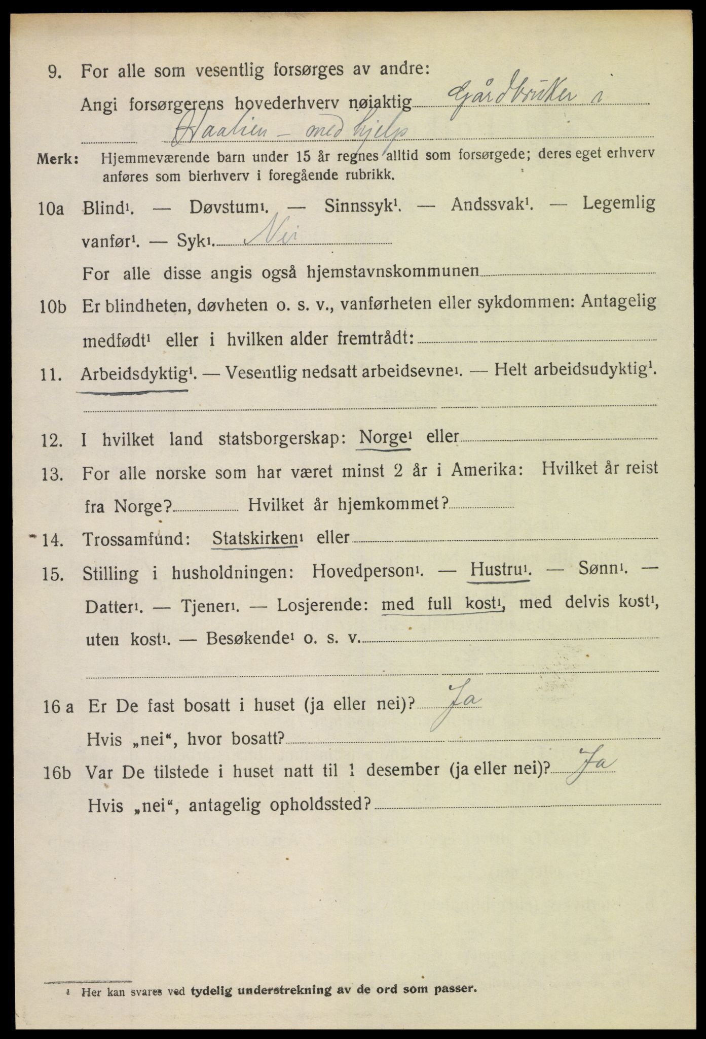 SAH, 1920 census for Vang (Oppland), 1920, p. 3860