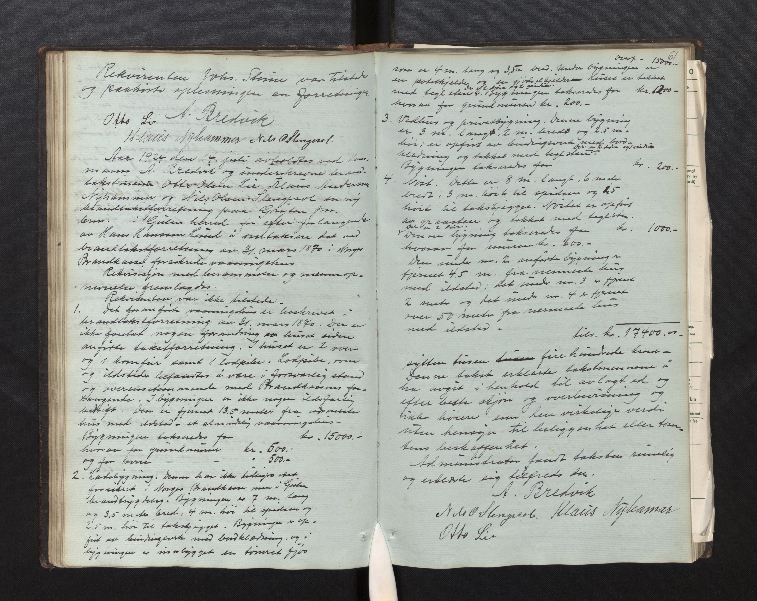 Lensmannen i Gulen, SAB/A-27901/0012/L0001: Branntakstprotokoll, 1846-1943, p. 60b-61a