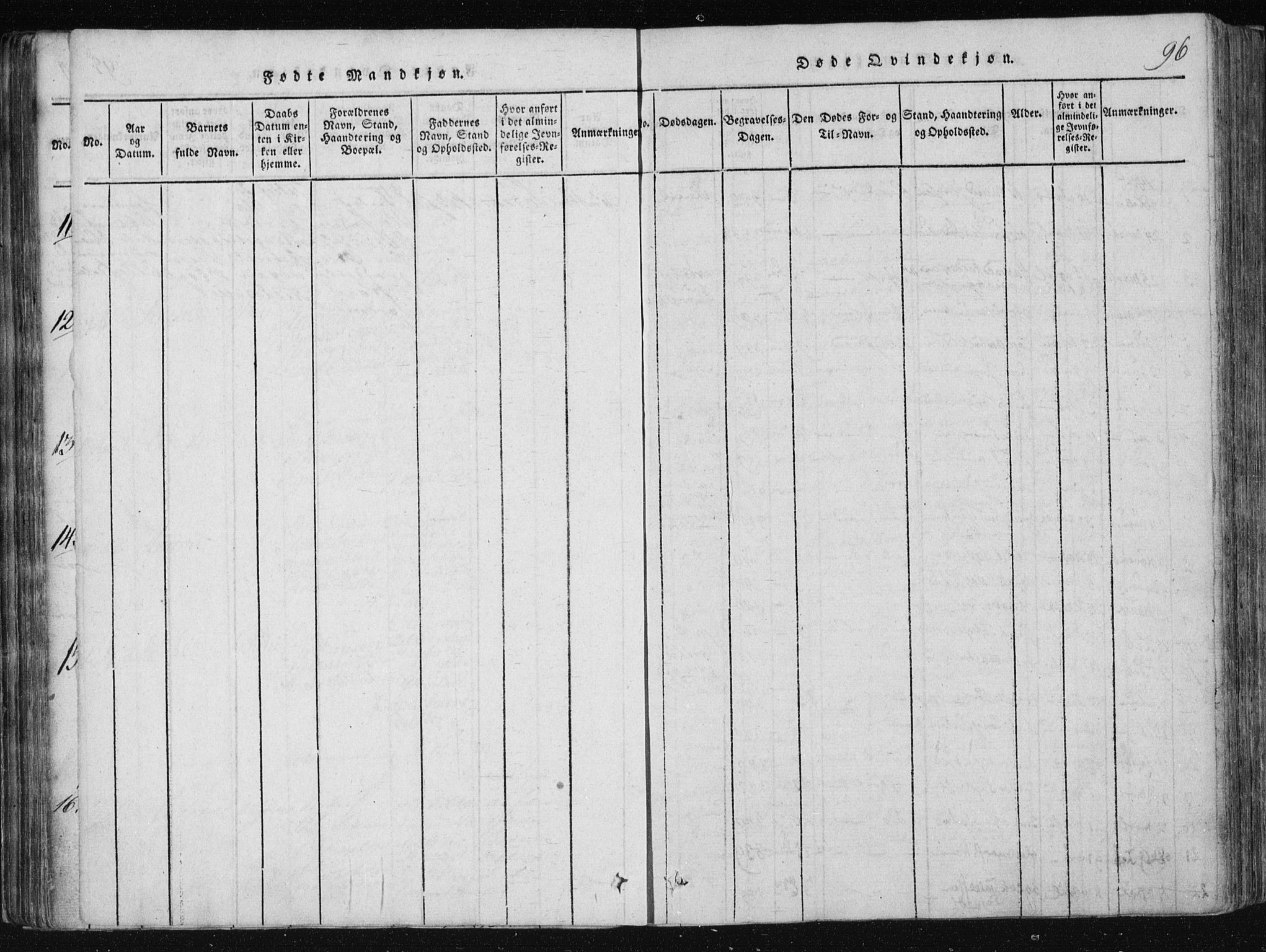 Vinje kirkebøker, AV/SAKO-A-312/F/Fa/L0003: Parish register (official) no. I 3, 1814-1843, p. 96