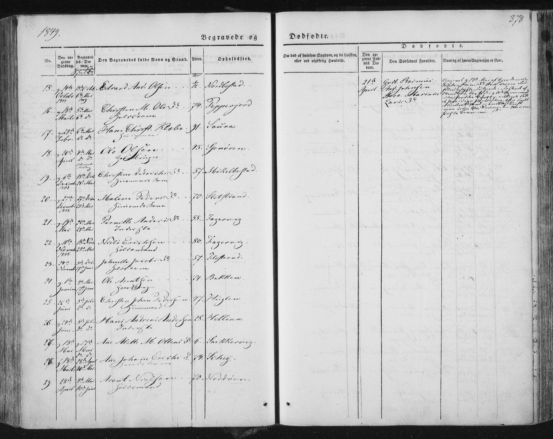 Ministerialprotokoller, klokkerbøker og fødselsregistre - Nordland, AV/SAT-A-1459/838/L0549: Parish register (official) no. 838A07, 1840-1854, p. 378