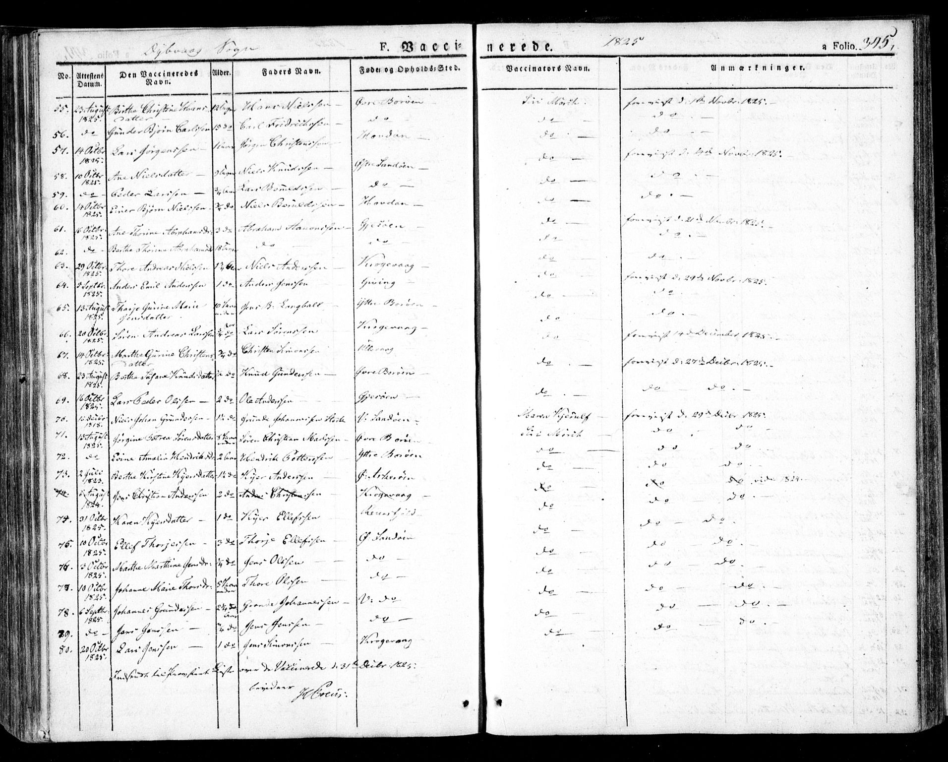 Dypvåg sokneprestkontor, SAK/1111-0007/F/Fa/Faa/L0004: Parish register (official) no. A 4, 1824-1840, p. 345
