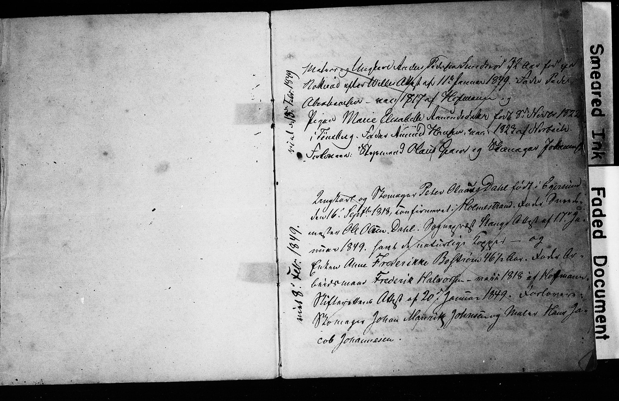 Tønsberg kirkebøker, SAKO/A-330/H/Ha/L0001: Banns register no. 1, 1849-1856