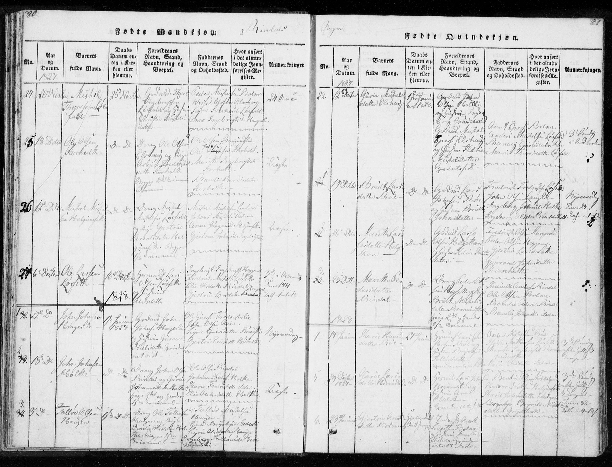 Ministerialprotokoller, klokkerbøker og fødselsregistre - Møre og Romsdal, AV/SAT-A-1454/595/L1041: Parish register (official) no. 595A03, 1819-1829, p. 80-81