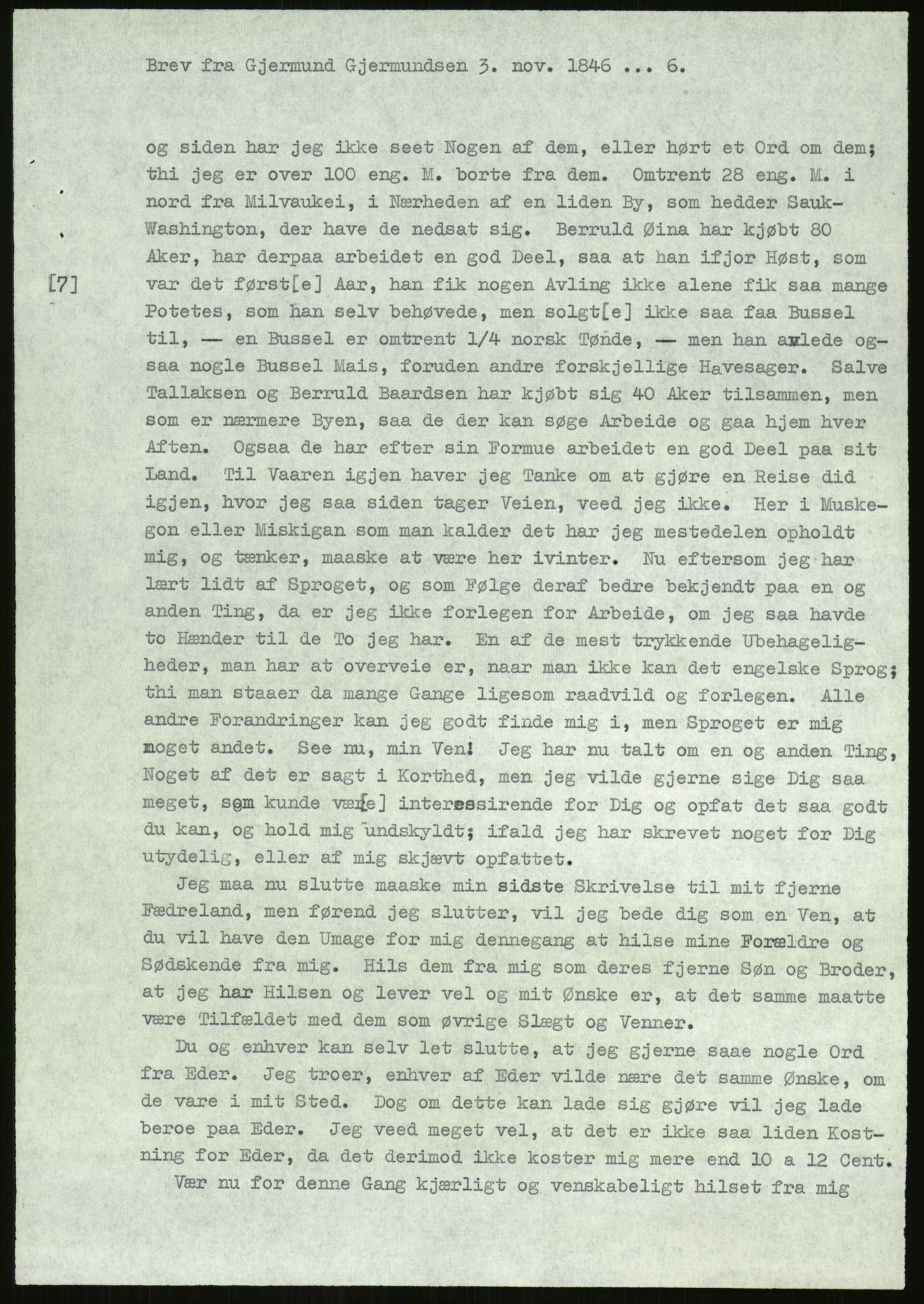 Samlinger til kildeutgivelse, Amerikabrevene, AV/RA-EA-4057/F/L0026: Innlån fra Aust-Agder: Aust-Agder-Arkivet - Erickson, 1838-1914, p. 409