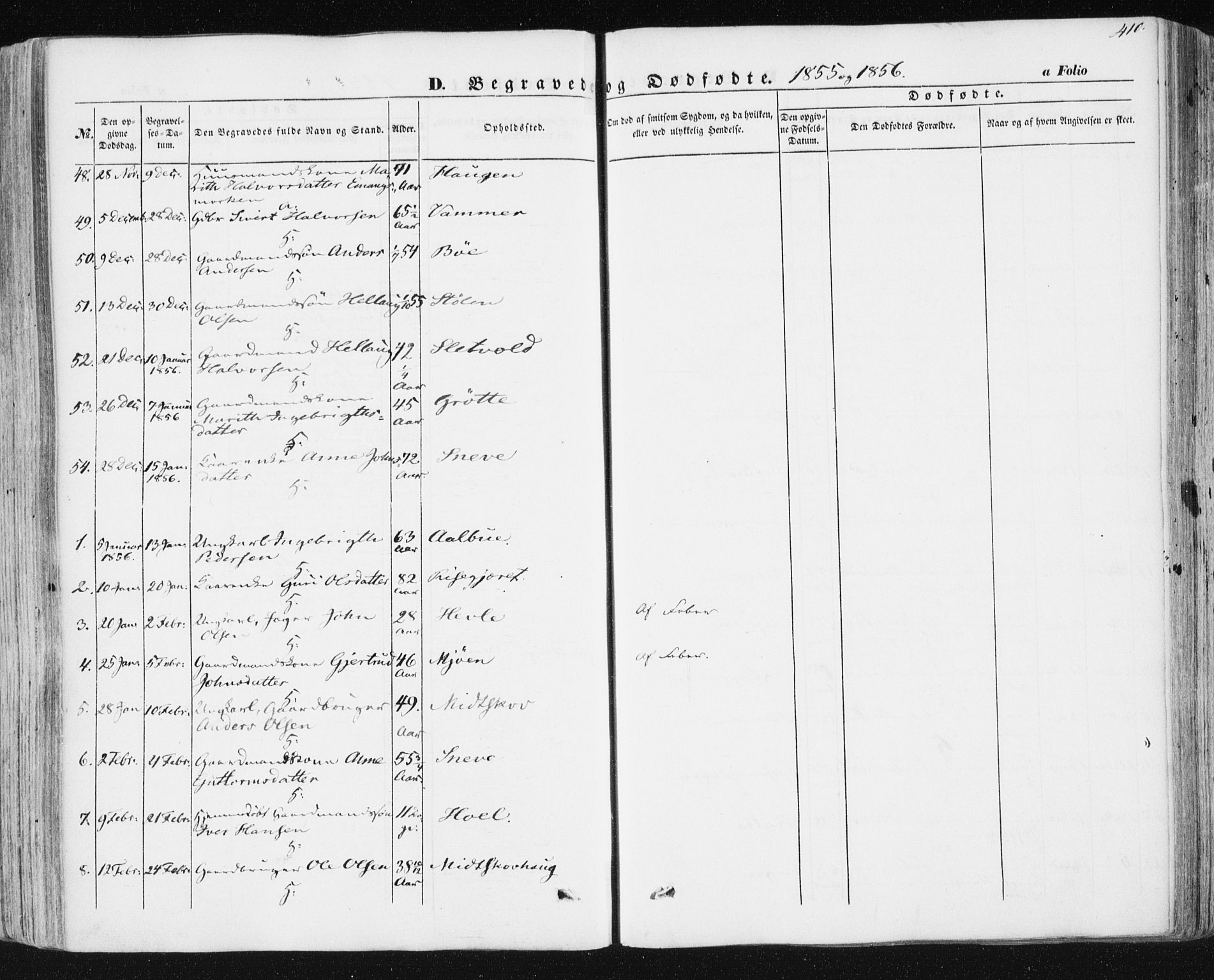 Ministerialprotokoller, klokkerbøker og fødselsregistre - Sør-Trøndelag, SAT/A-1456/678/L0899: Parish register (official) no. 678A08, 1848-1872, p. 410