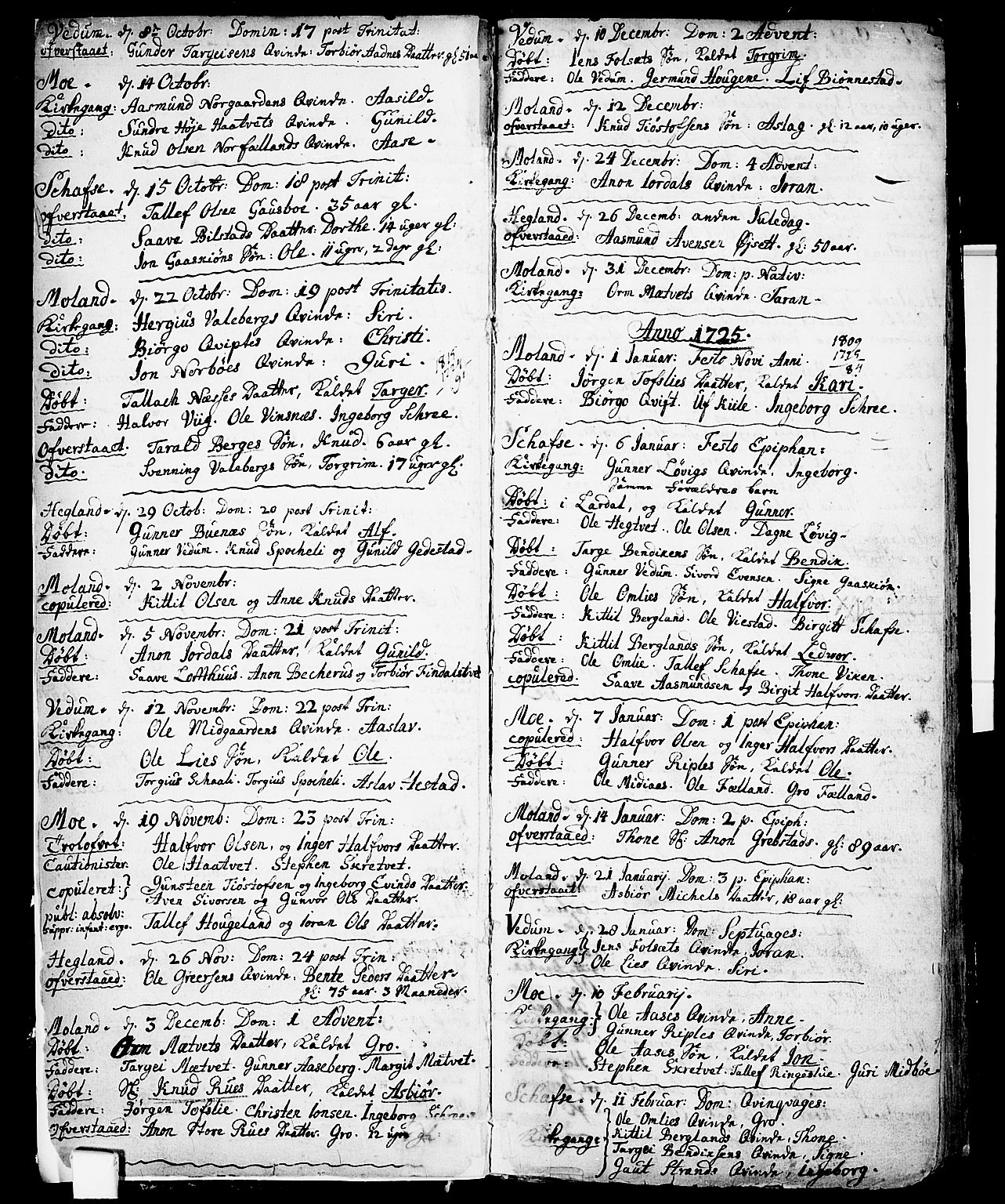 Fyresdal kirkebøker, AV/SAKO-A-263/F/Fa/L0001: Parish register (official) no. I 1, 1724-1748, p. 3