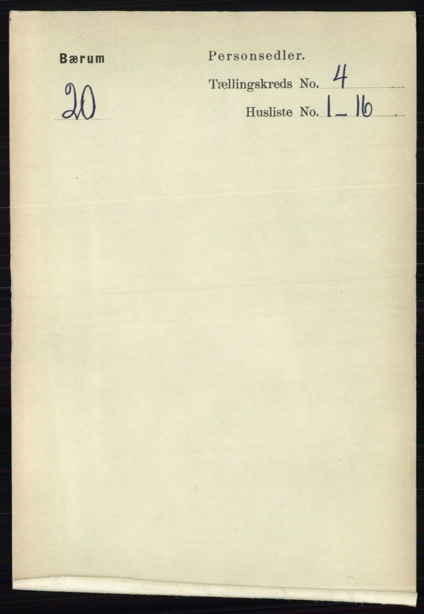 RA, 1891 census for 0219 Bærum, 1891, p. 2485